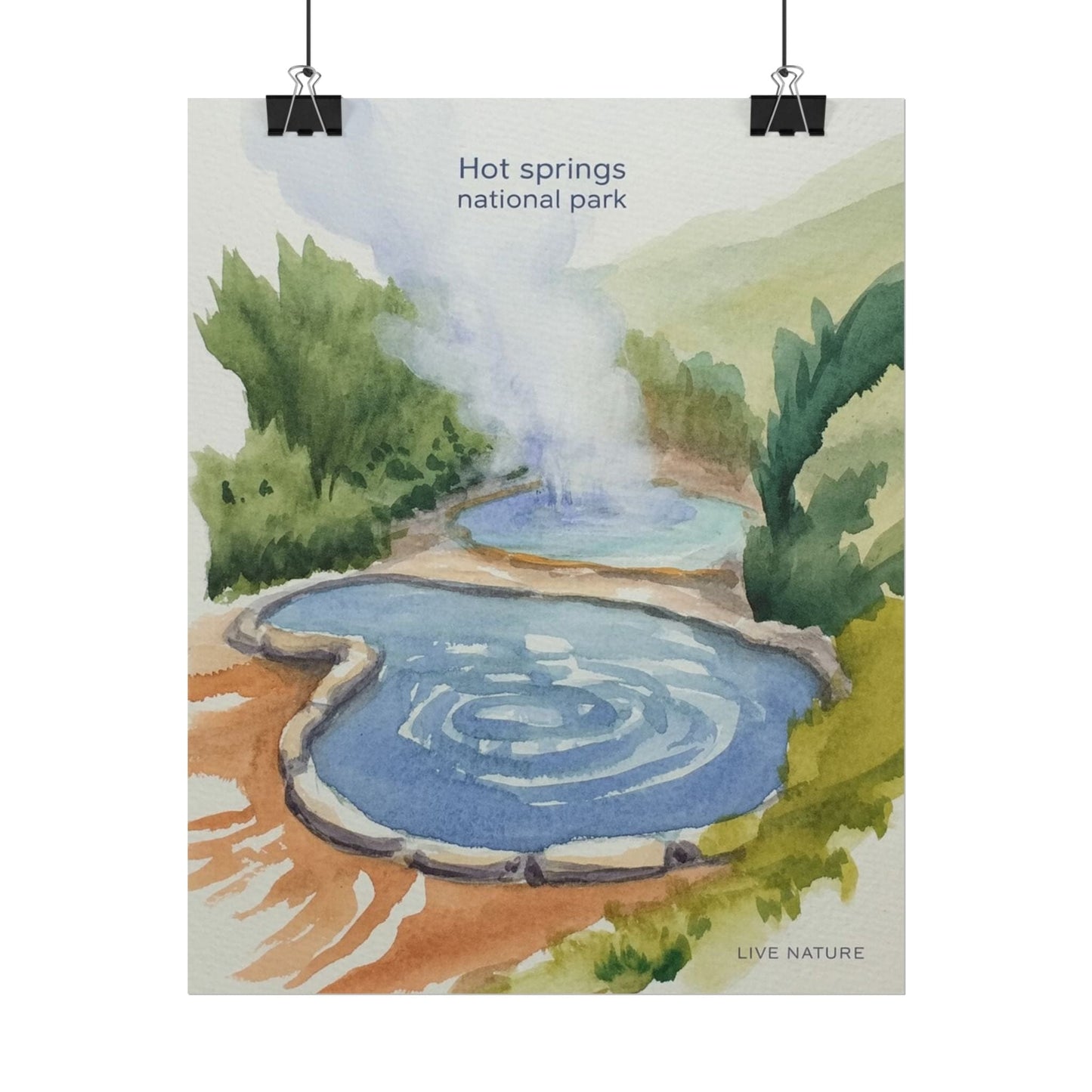 Hot Springs National Park Watercolor Print