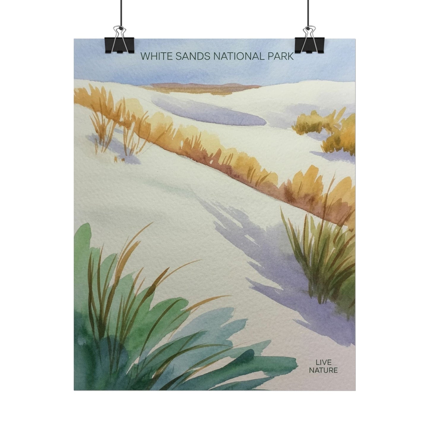 White Sands National Park Watercolor Art Print