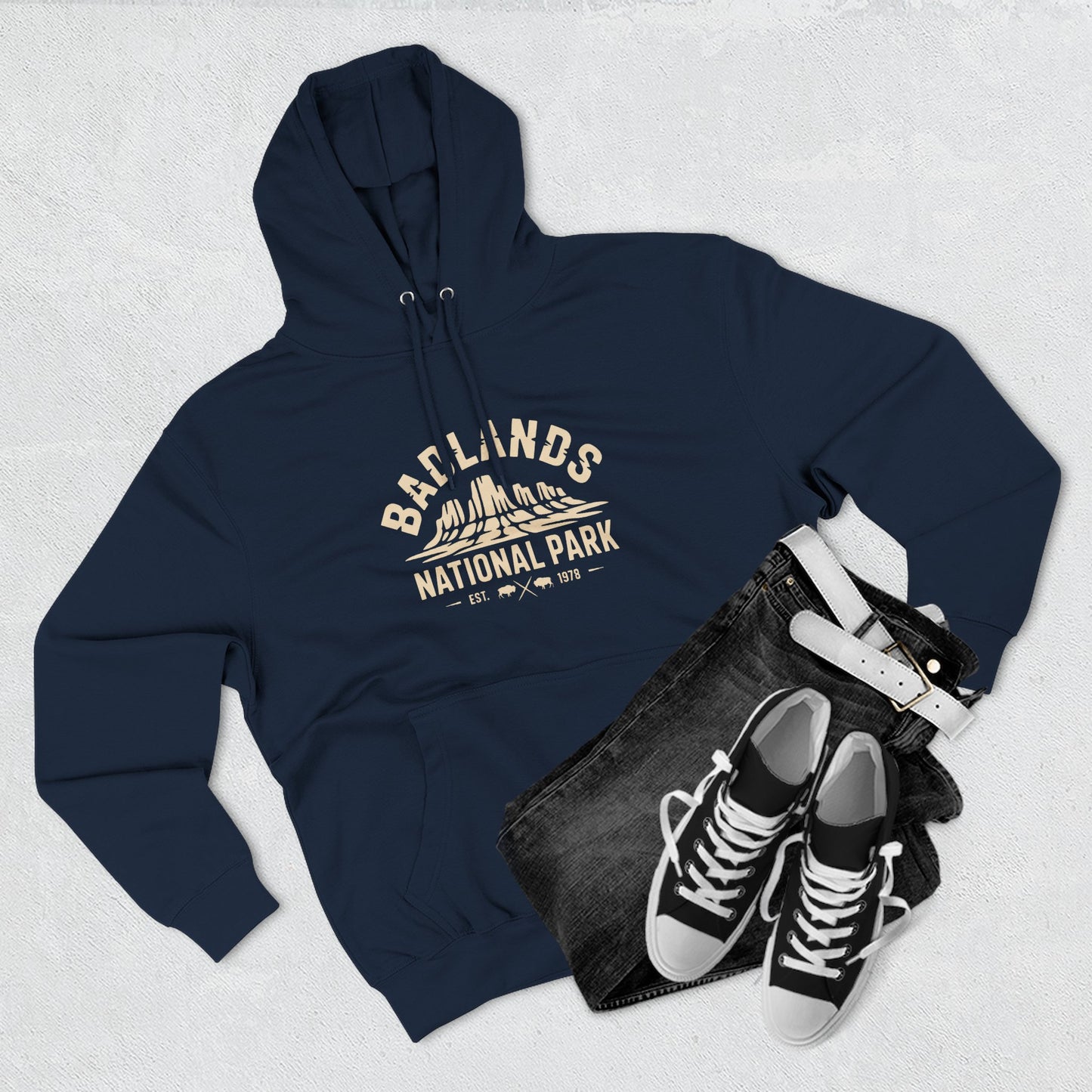 Badlands National Park Graphic Fleece Hoodie Cotton Blend