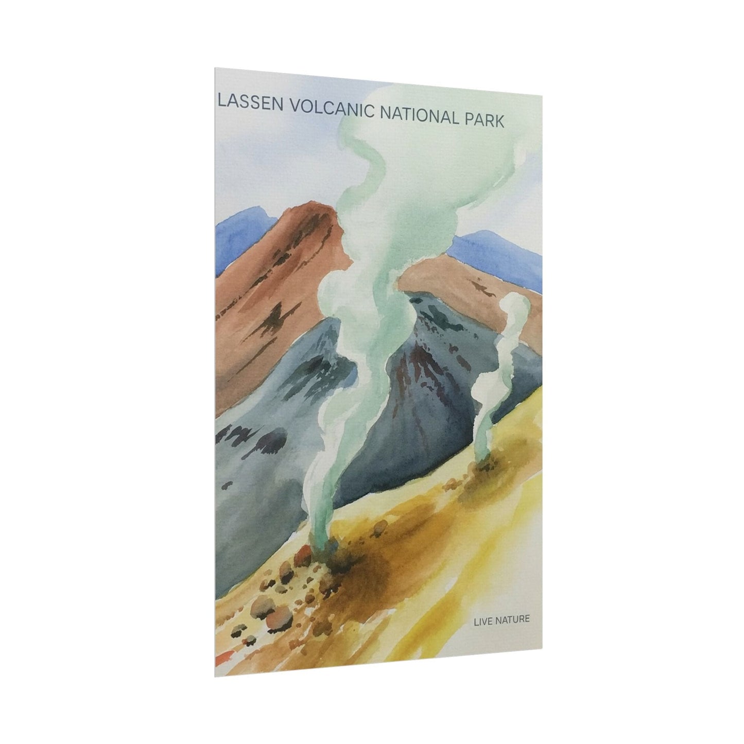Lassen Volcanic National Park Watercolor Print