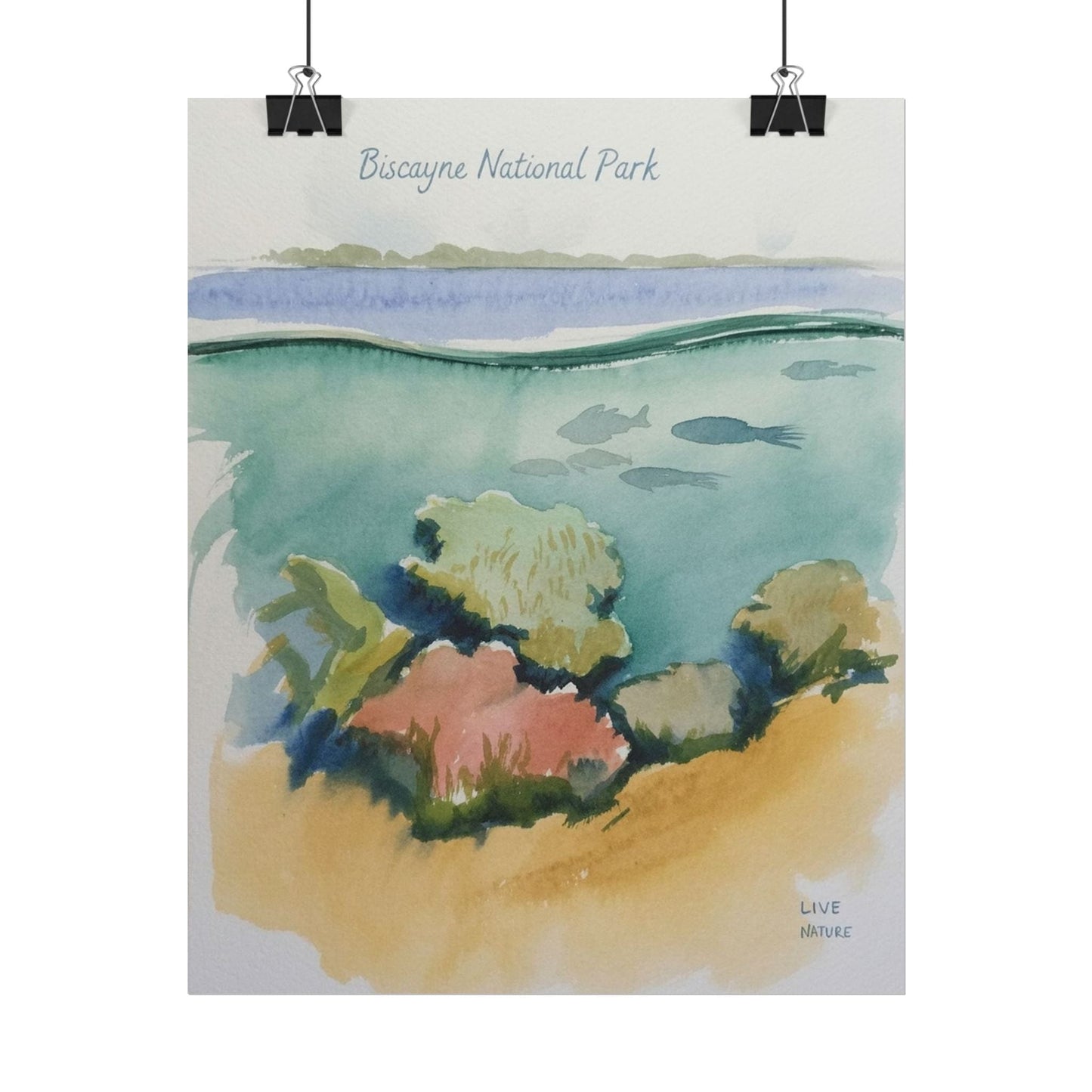 Biscayne National Park Underwater Watercolor Print