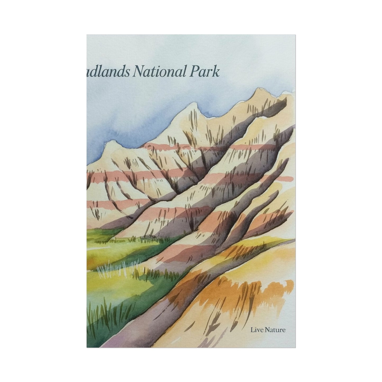 Badlands National Park Watercolor Art Print