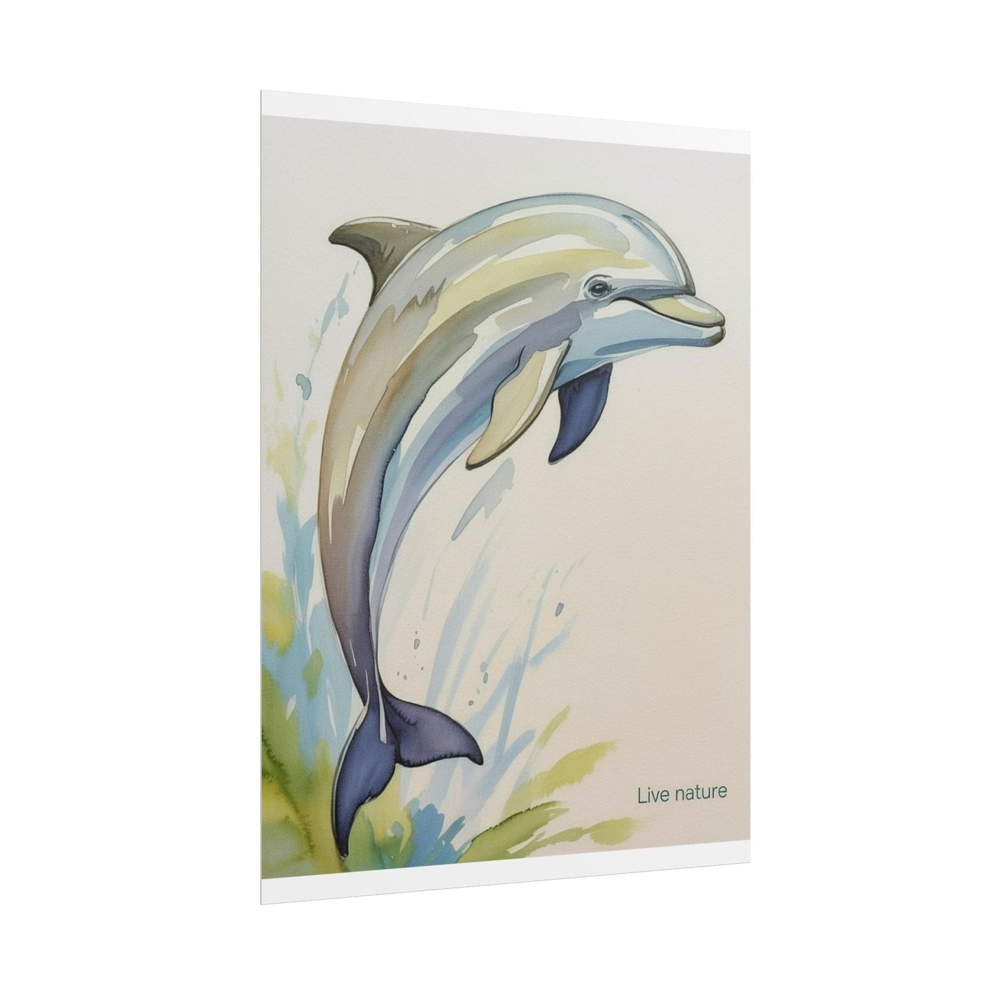 Dolphin Watercolor Art Print - Live Nature Design
