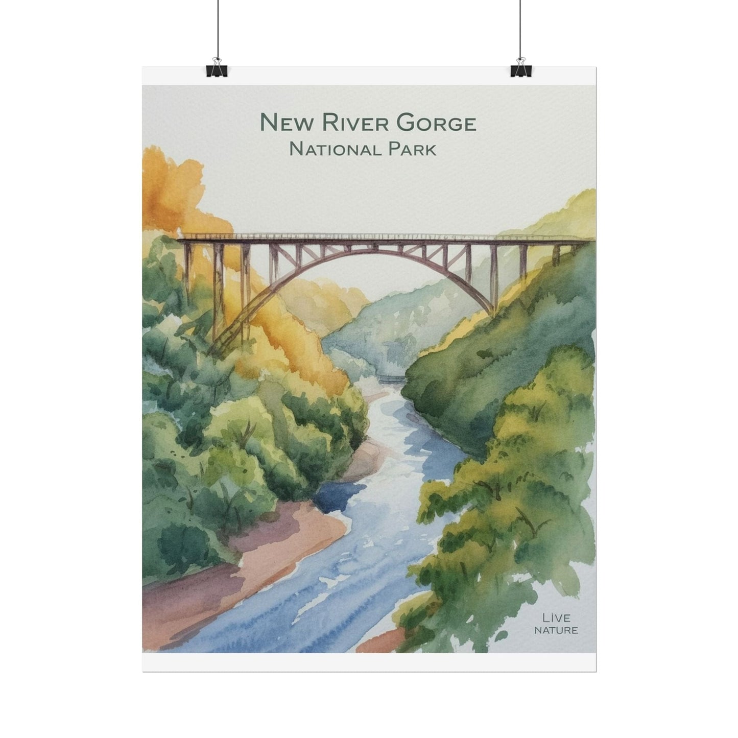 New River Gorge Bridge Watercolor Art Print