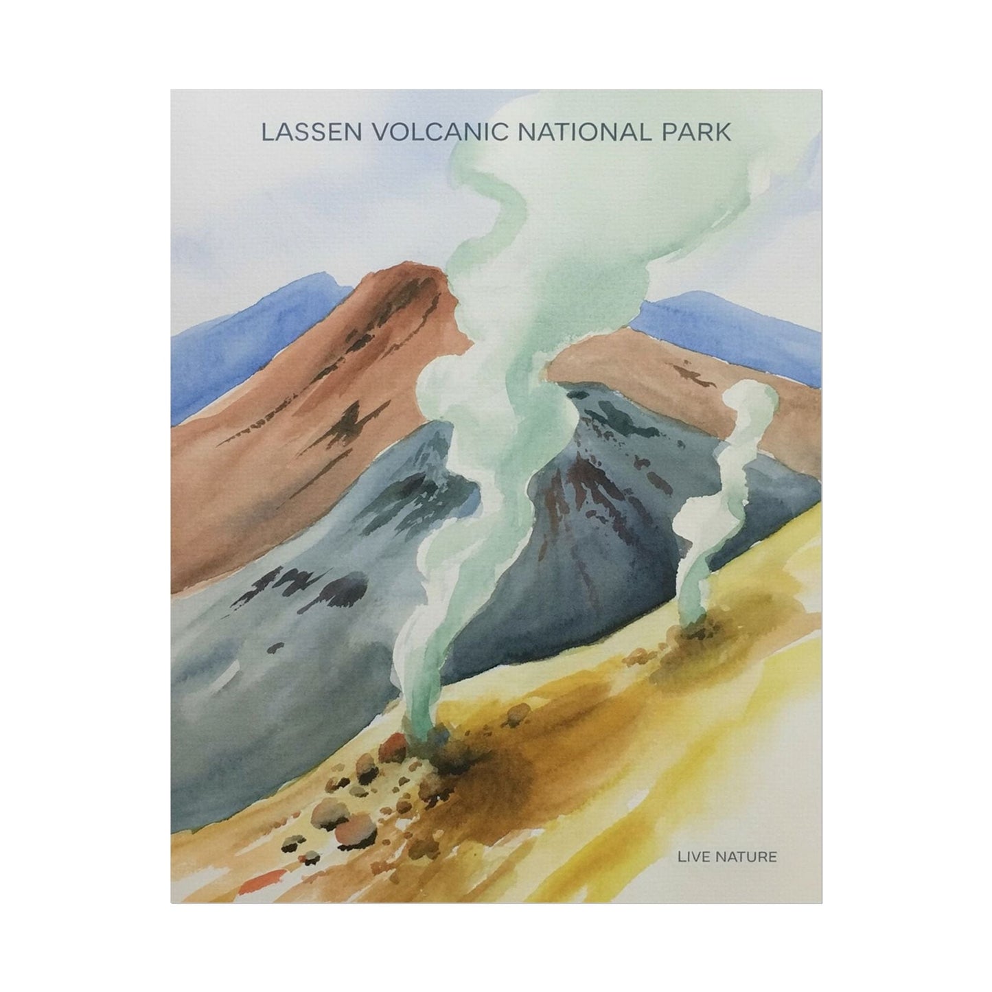 Lassen Volcanic National Park Watercolor Print
