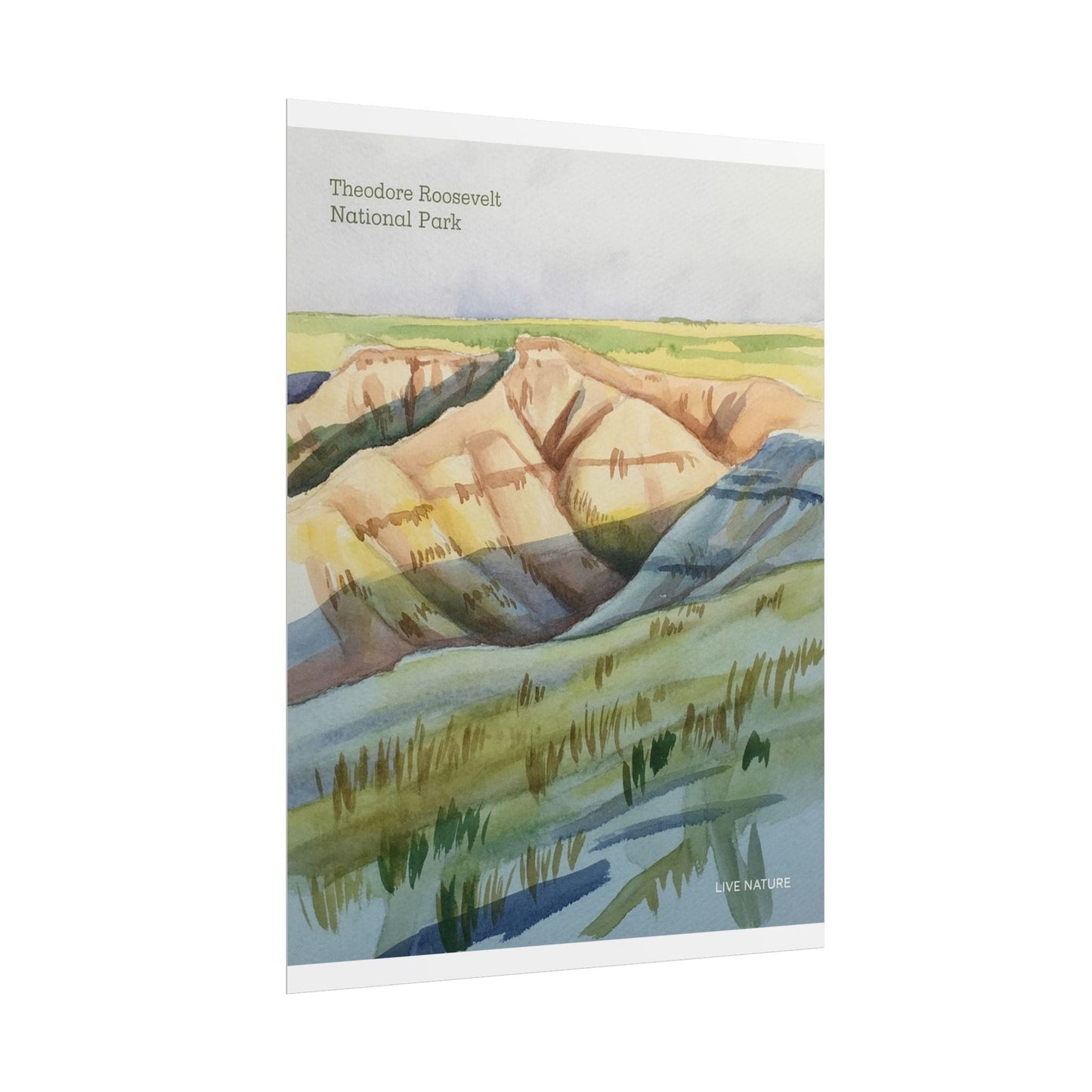 Theodore Roosevelt National Park Watercolor Poster Print