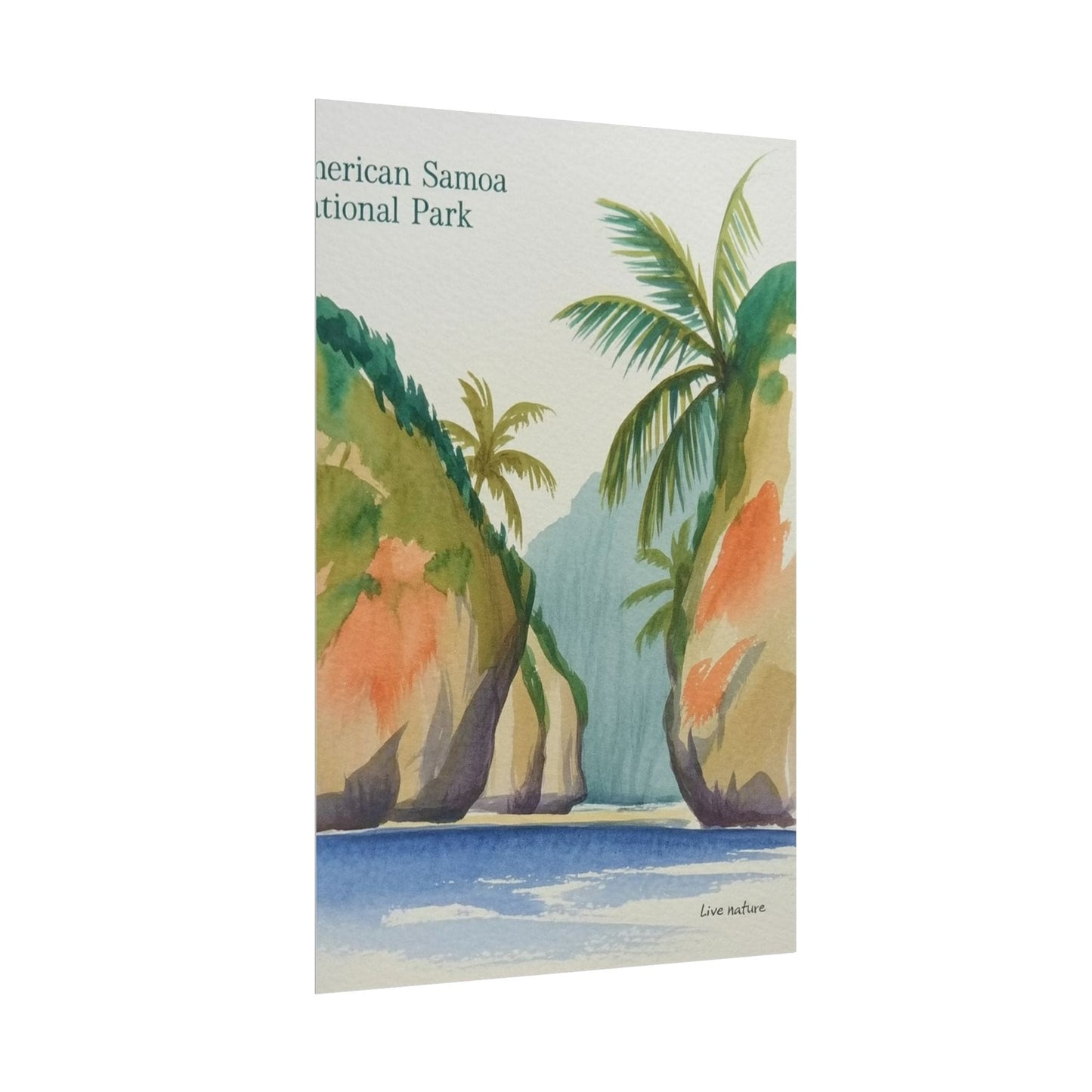 American Samoa National Park Watercolor Poster Print