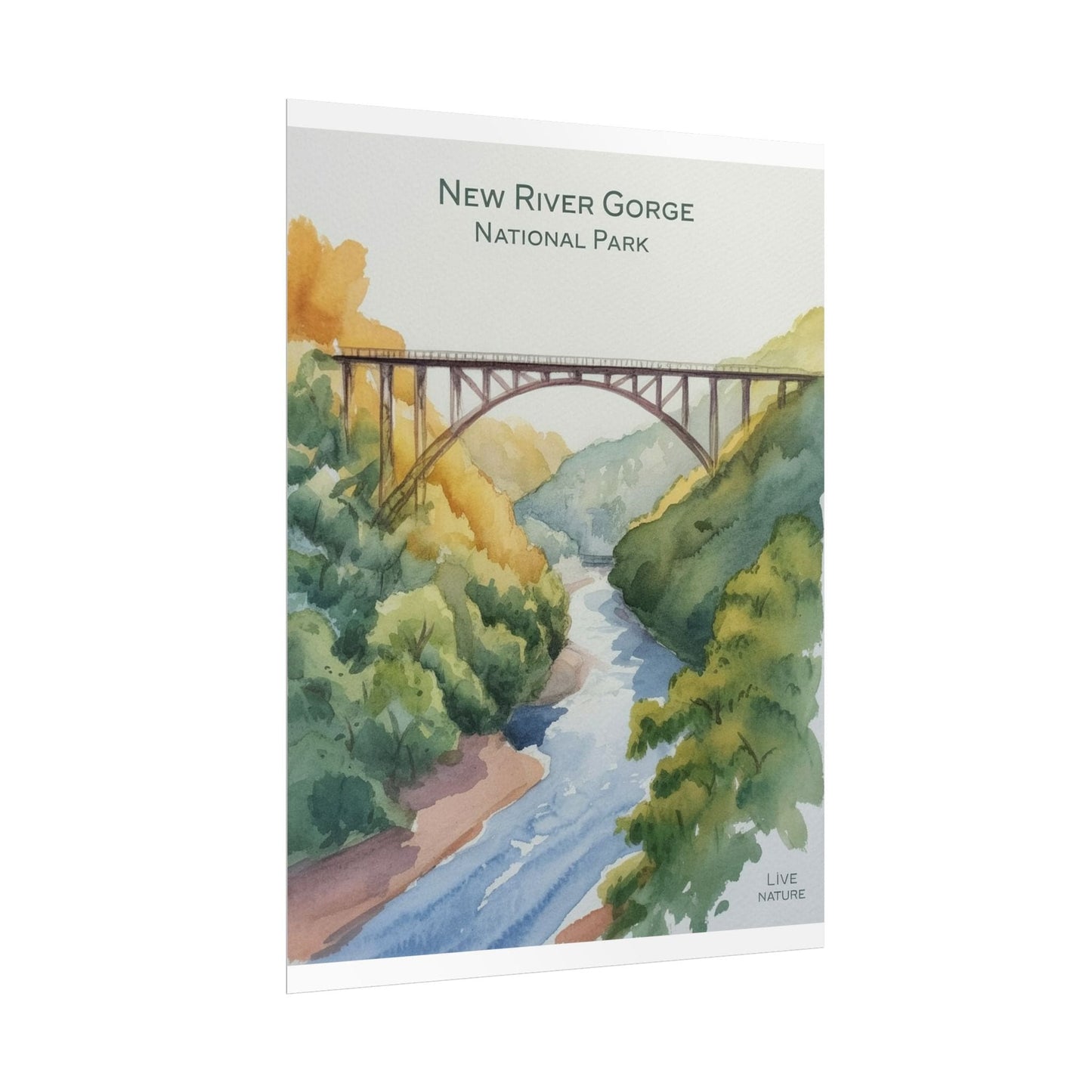 New River Gorge Bridge Watercolor Art Print