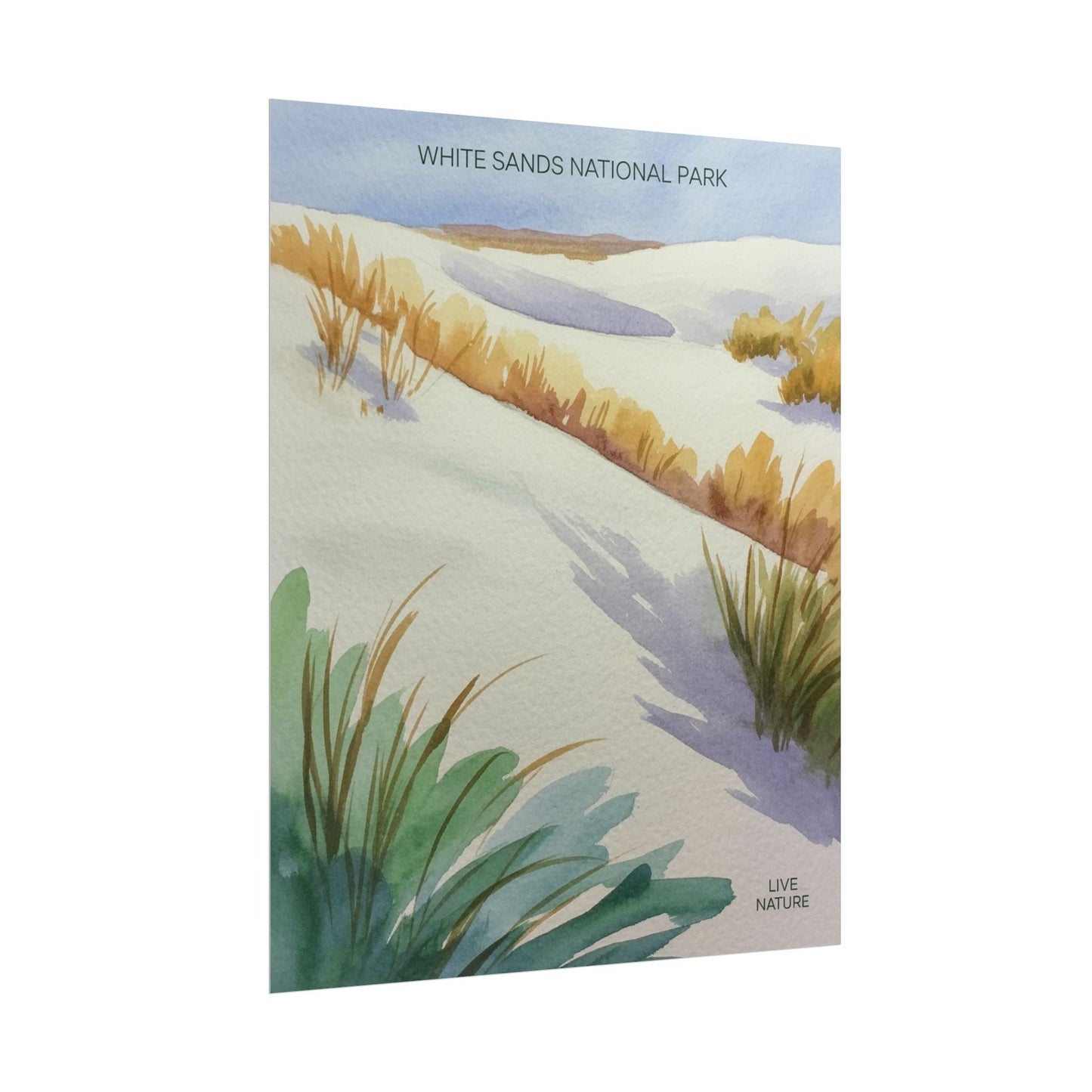 White Sands National Park Watercolor Art Print