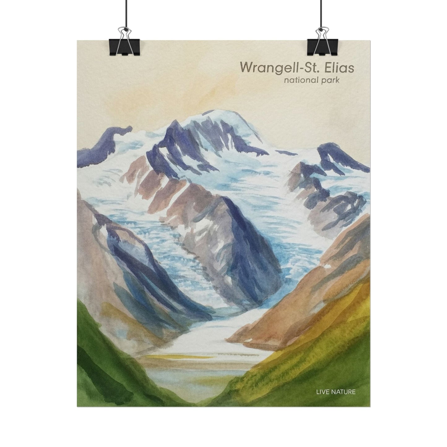 Wrangell-St. Elias National Park Watercolor Print