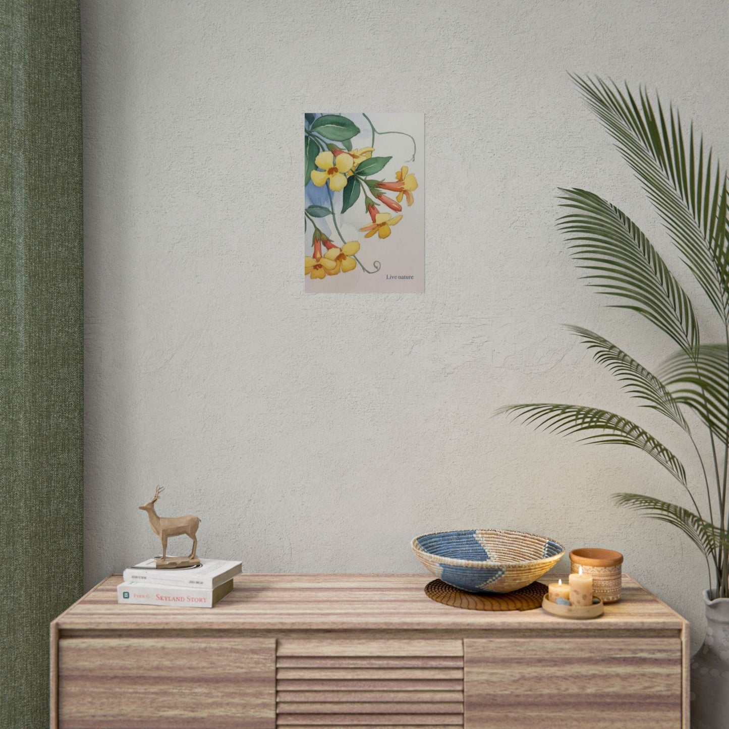 Yellow Jessamine Watercolor Art Print 'Live Nature
