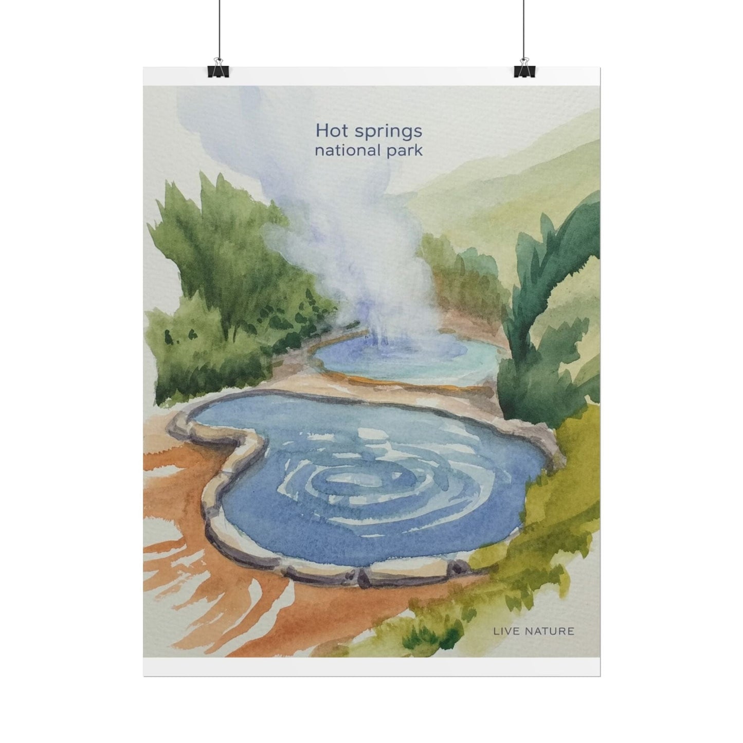 Hot Springs National Park Watercolor Print