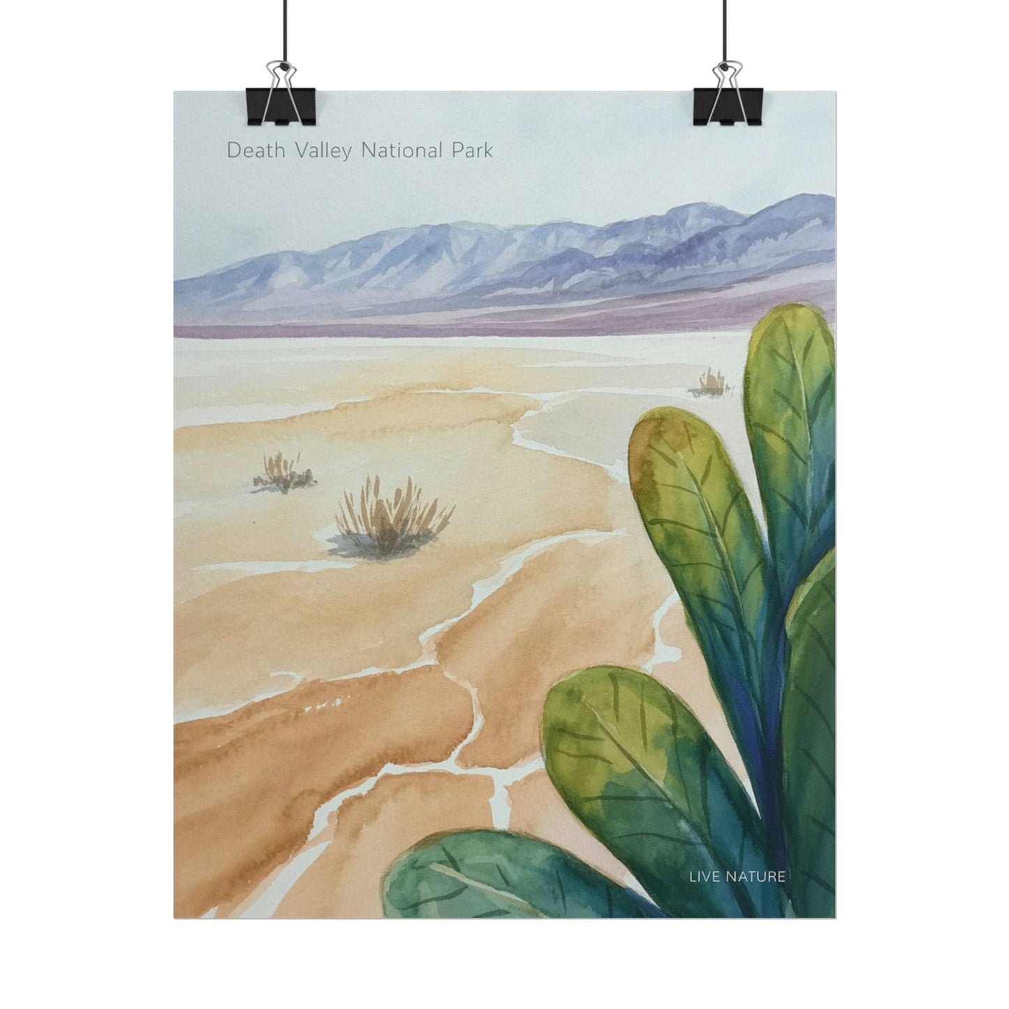 Death Valley National Park Watercolor Poster Print