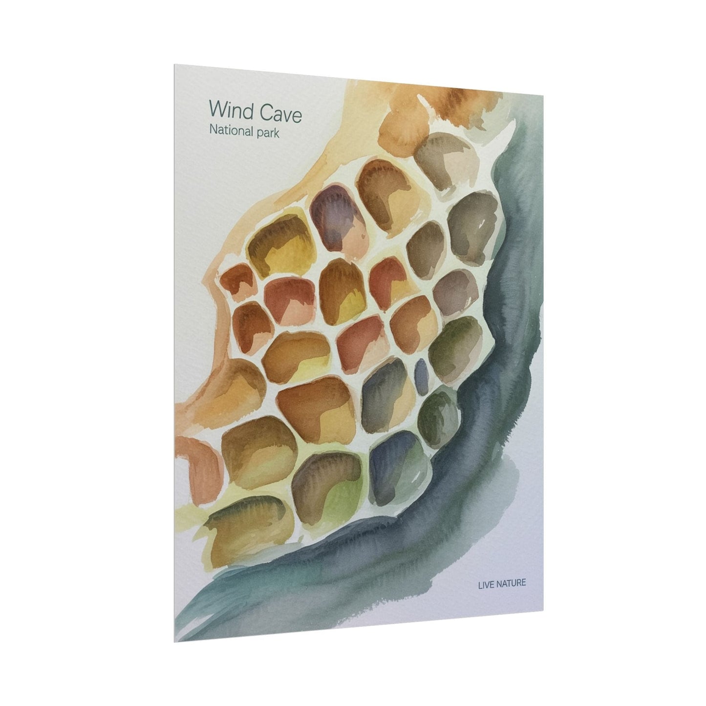 Wind Cave National Park Watercolor Poster Print