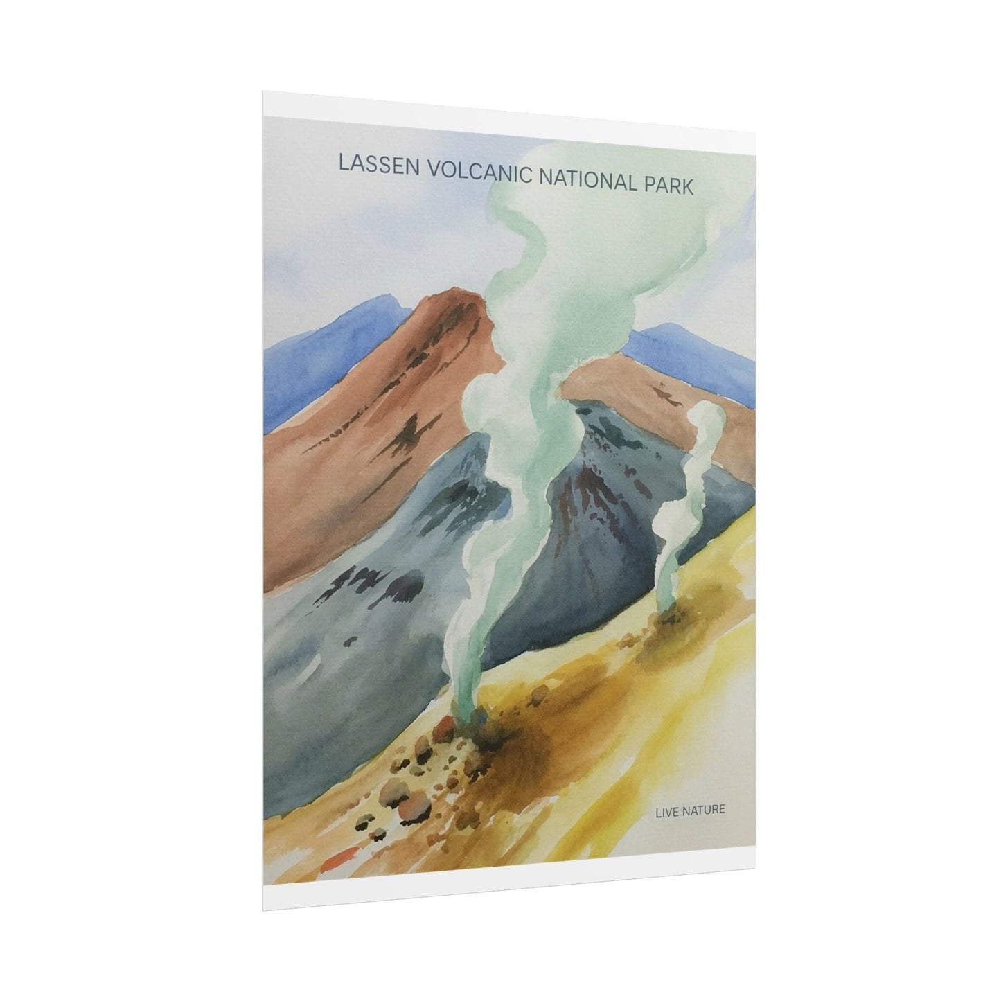 Lassen Volcanic National Park Watercolor Print
