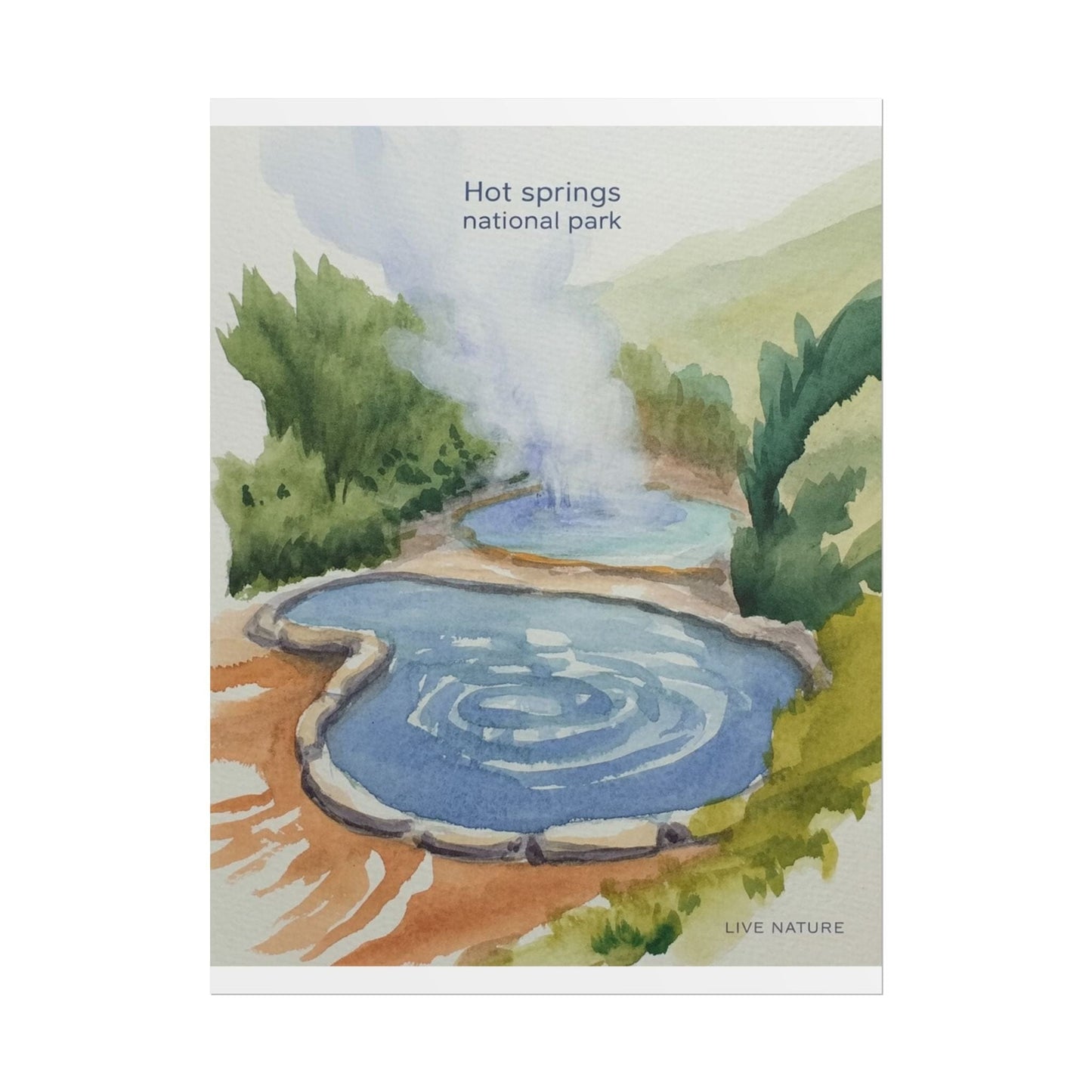 Hot Springs National Park Watercolor Print