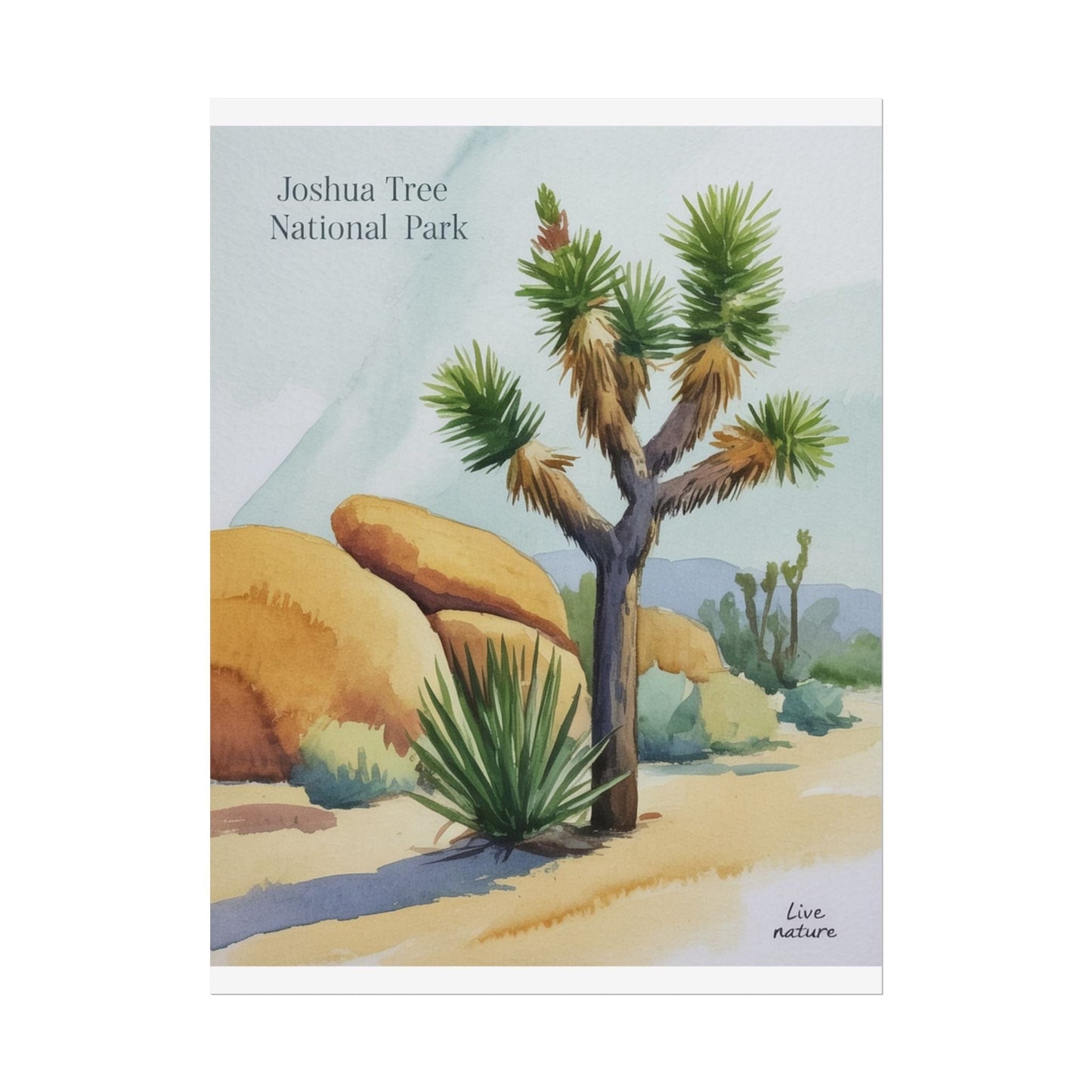 Joshua Tree National Park Watercolor Art Print
