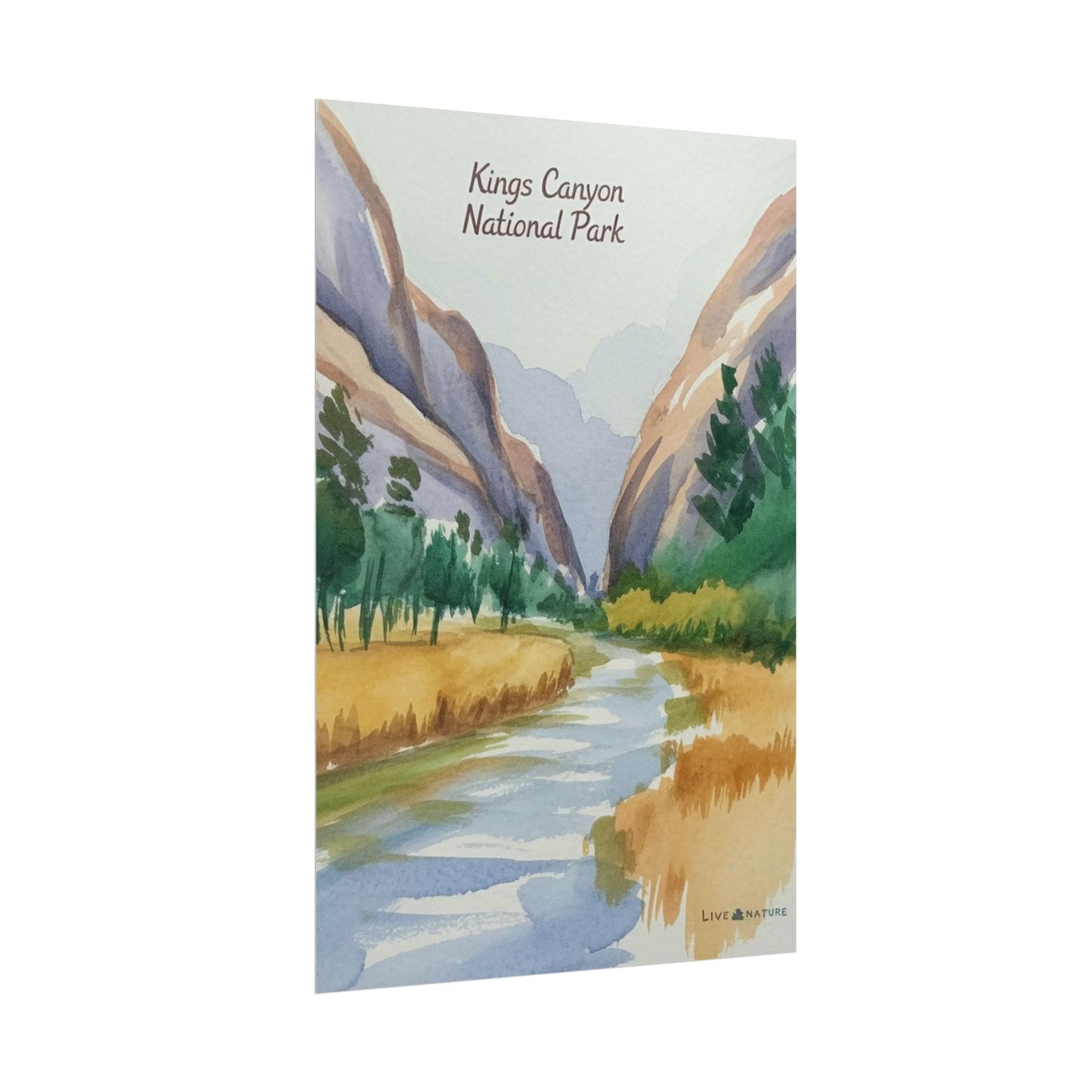 Kings Canyon National Park Watercolor Poster Print