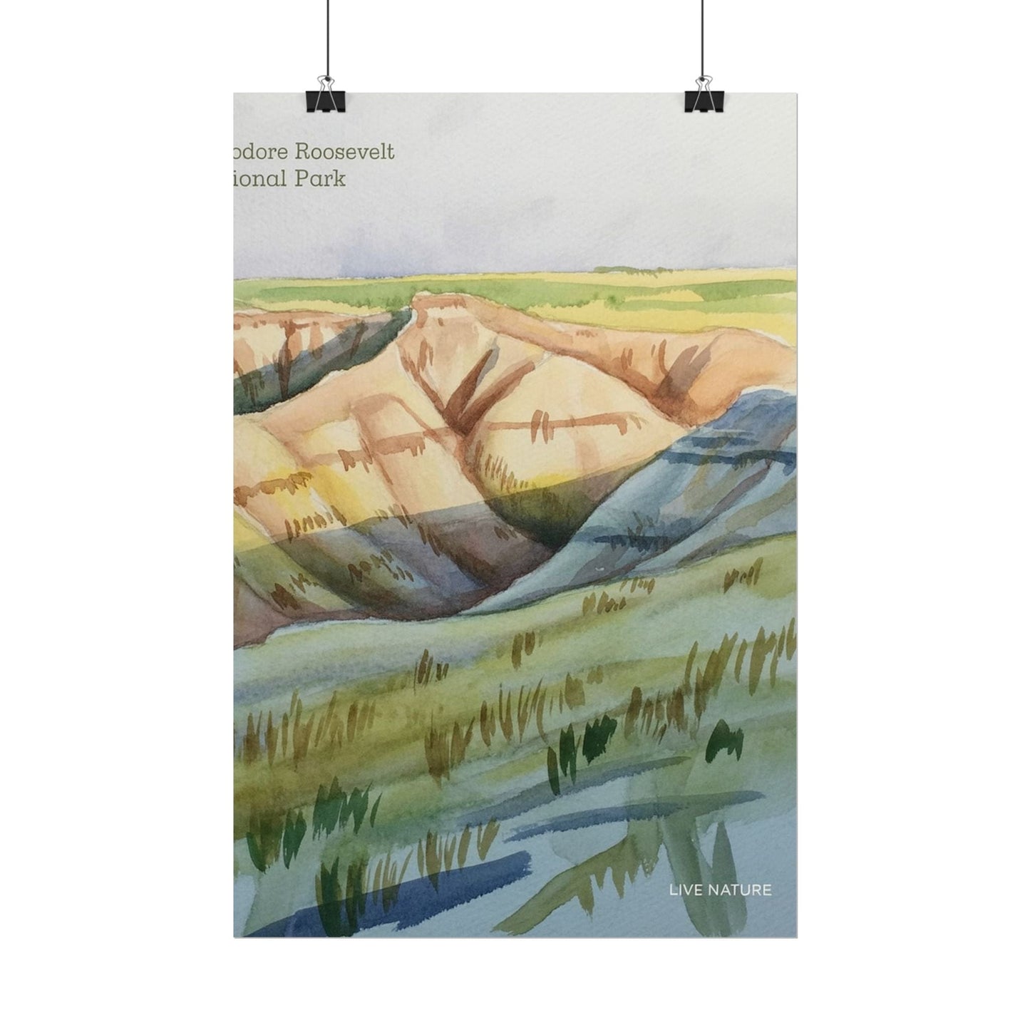 Theodore Roosevelt National Park Watercolor Poster Print
