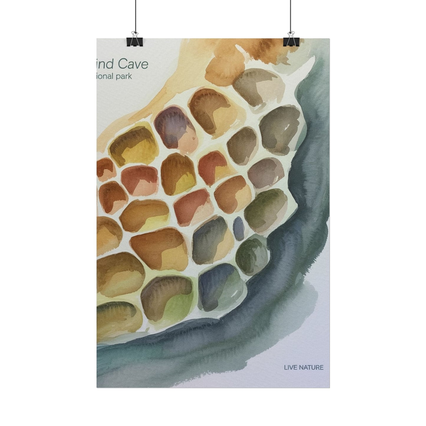 Wind Cave National Park Watercolor Poster Print