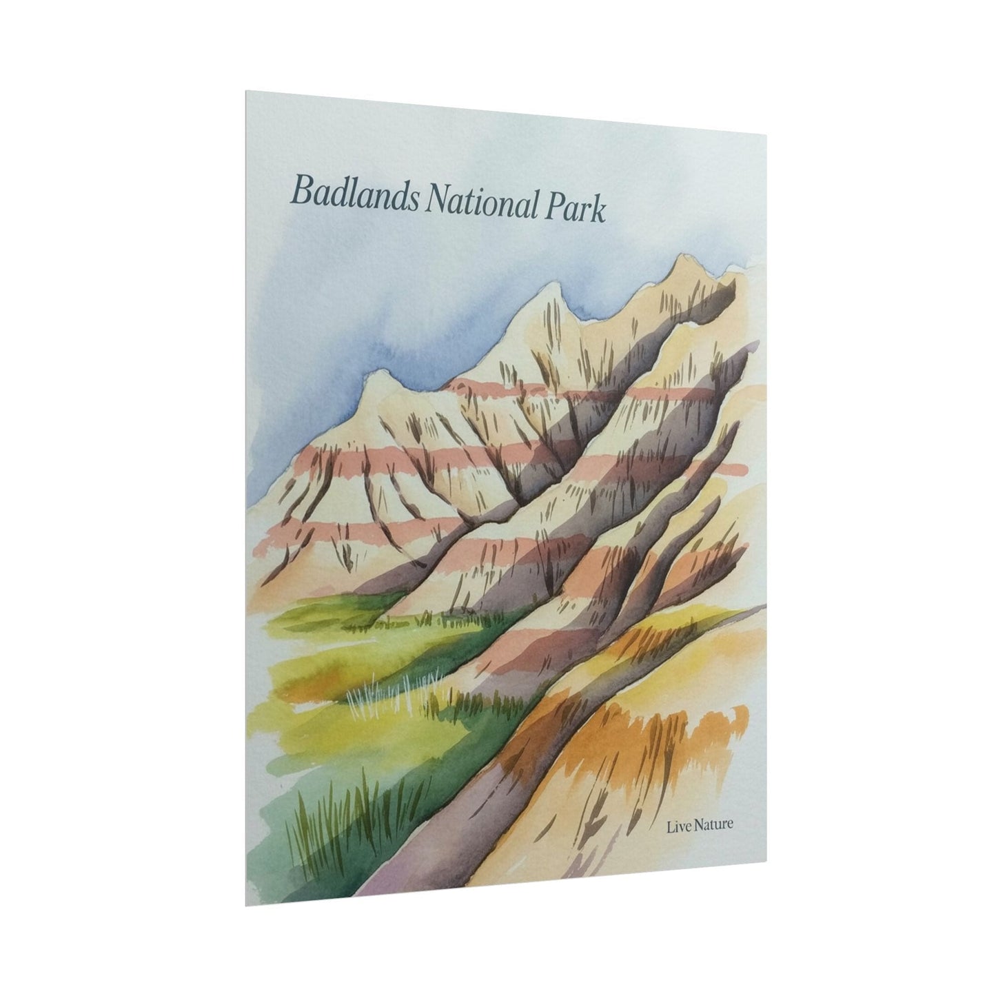 Badlands National Park Watercolor Art Print