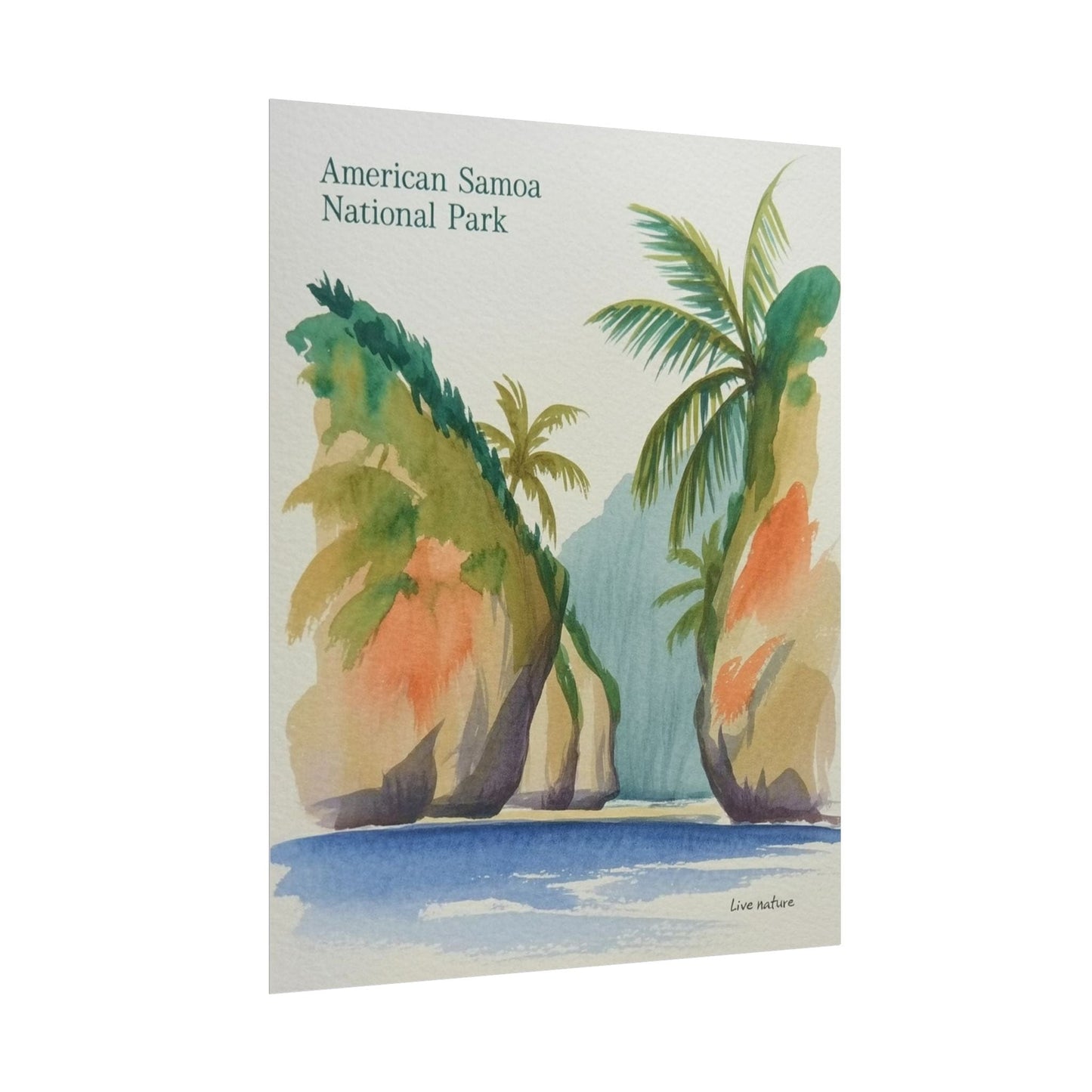 American Samoa National Park Watercolor Poster Print