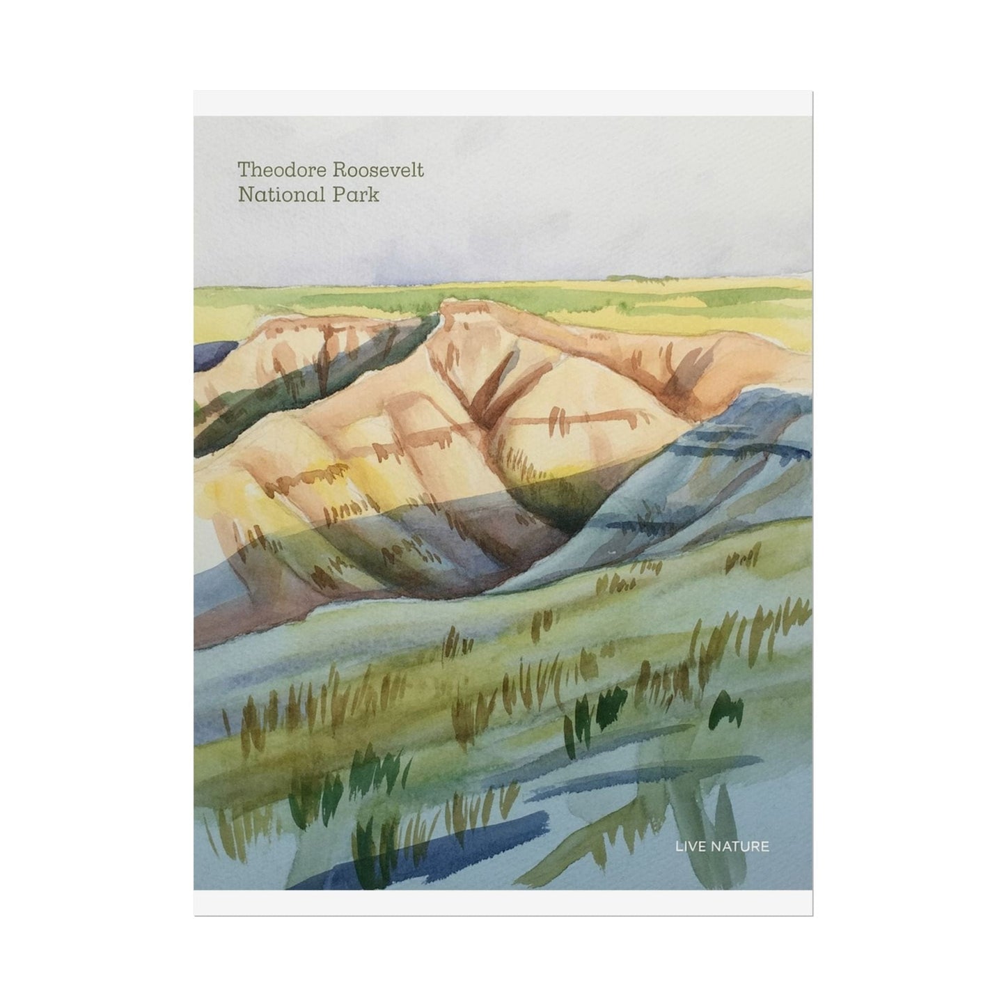 Theodore Roosevelt National Park Watercolor Poster Print