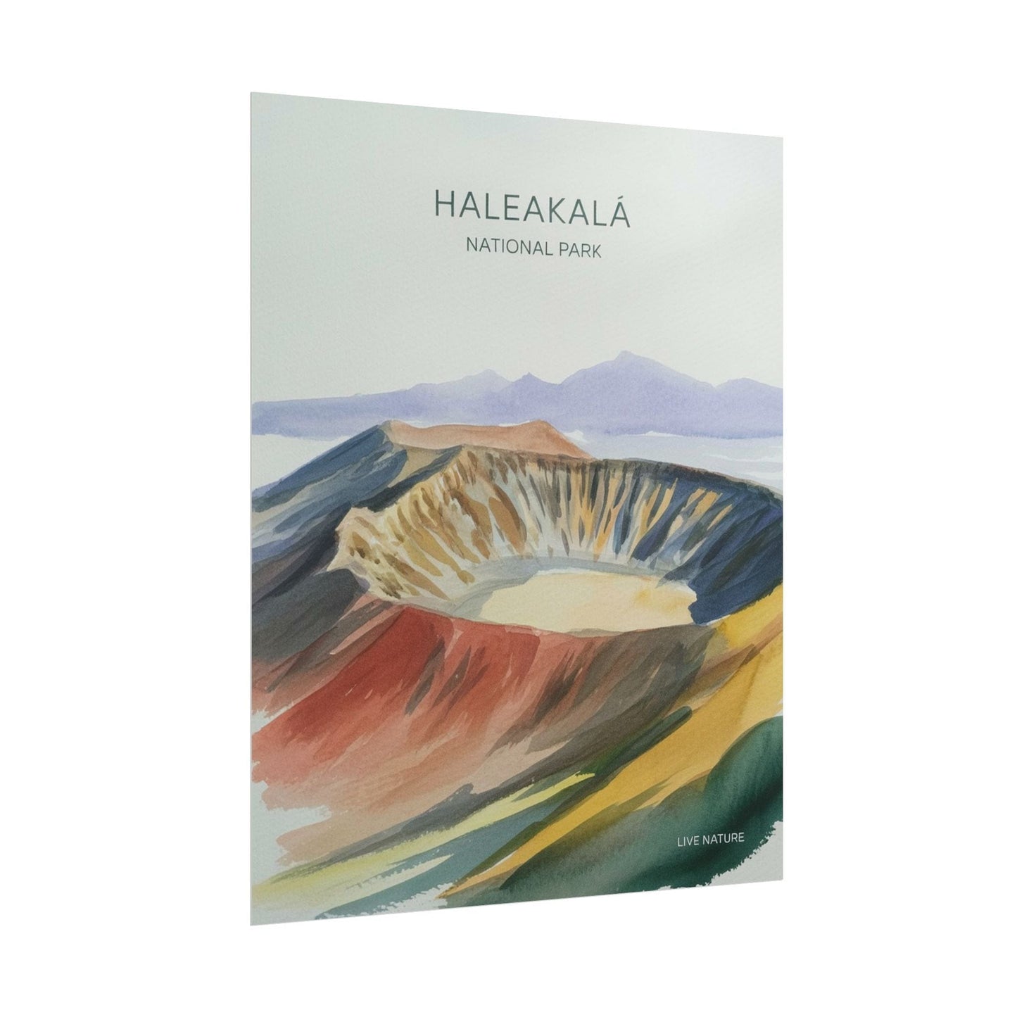 Haleakalā National Park Crater Watercolor Poster