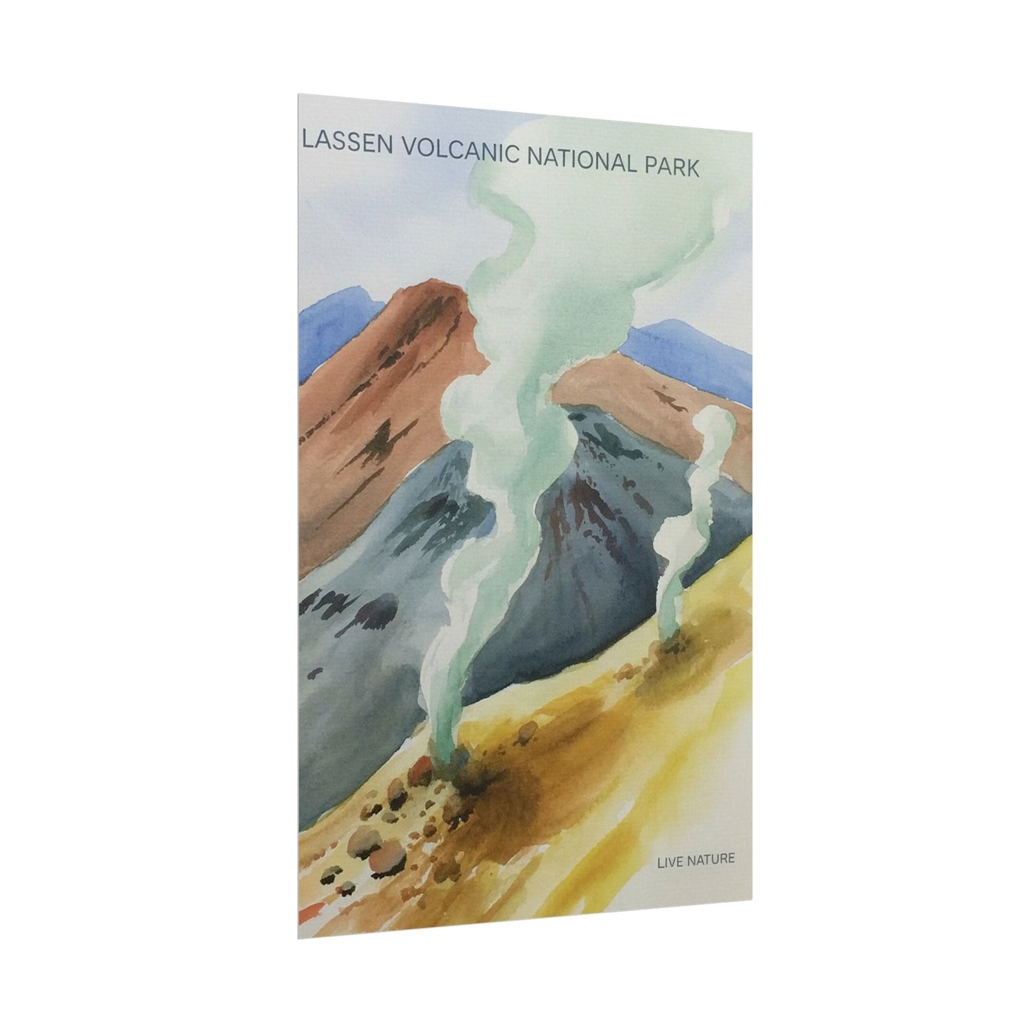 Lassen Volcanic National Park Watercolor Print