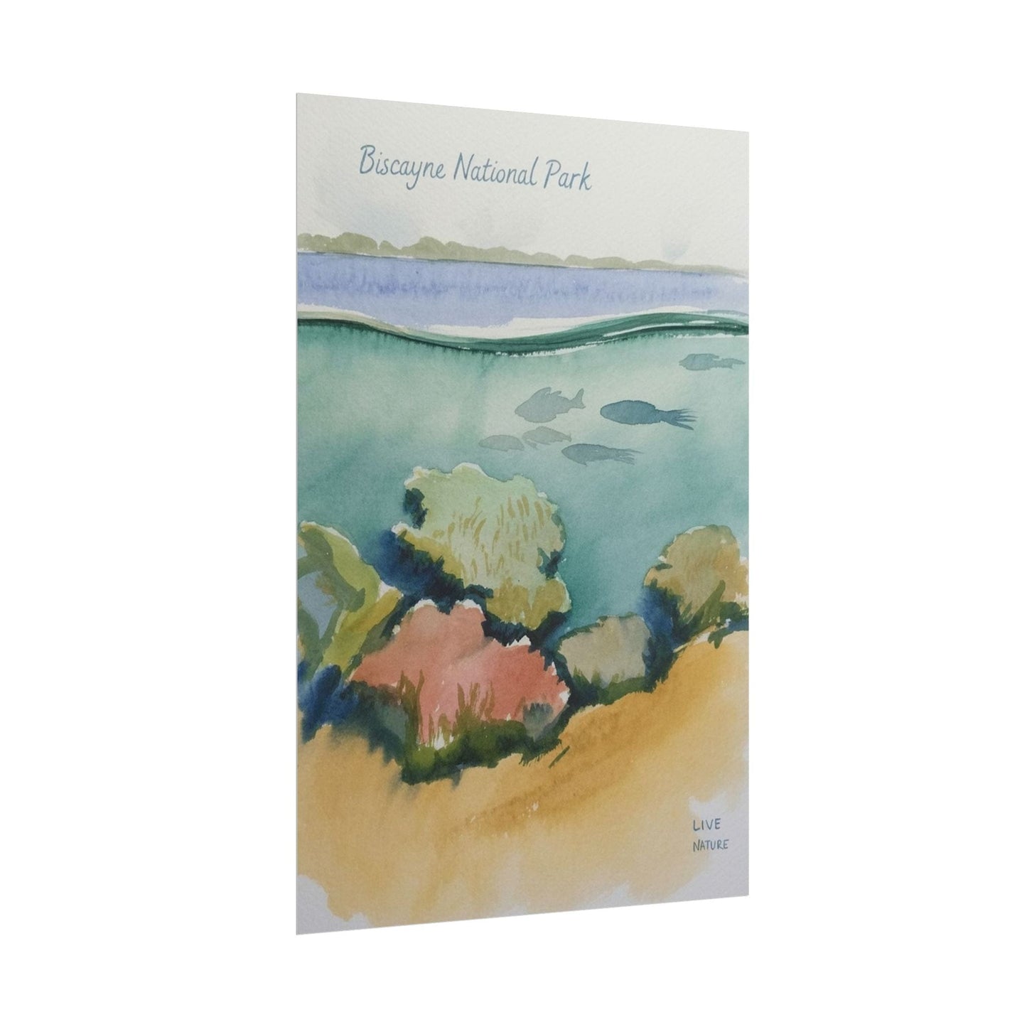 Biscayne National Park Underwater Watercolor Print