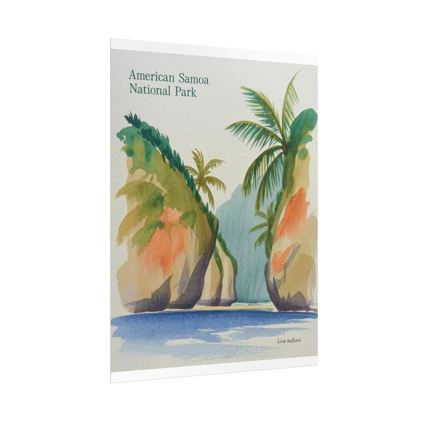 American Samoa National Park Watercolor Poster Print