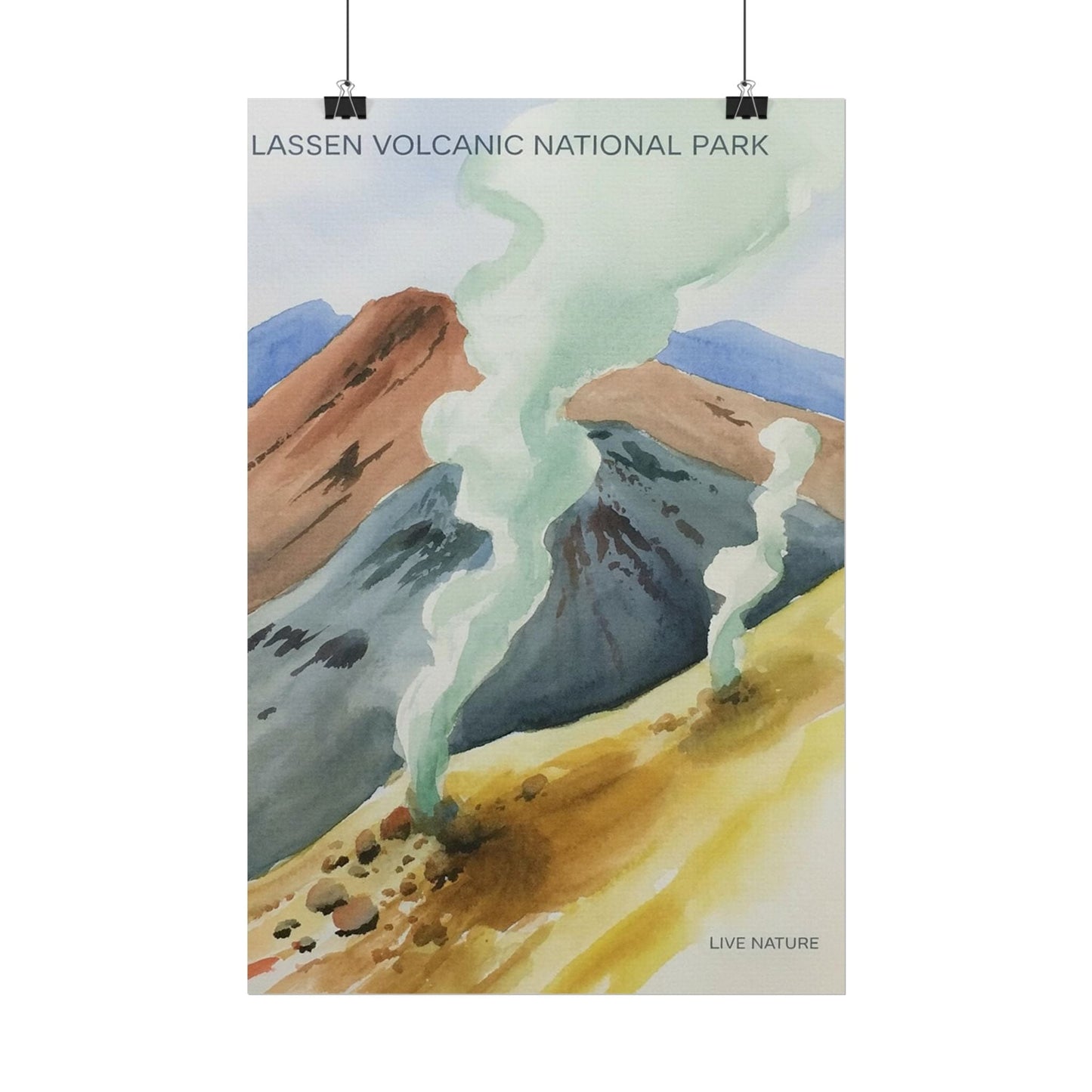 Lassen Volcanic National Park Watercolor Print
