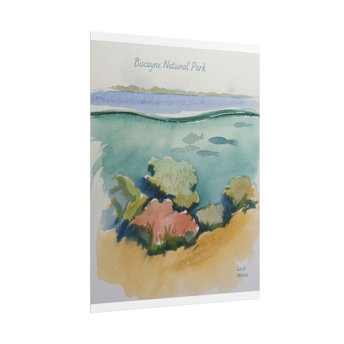 Biscayne National Park Underwater Watercolor Print