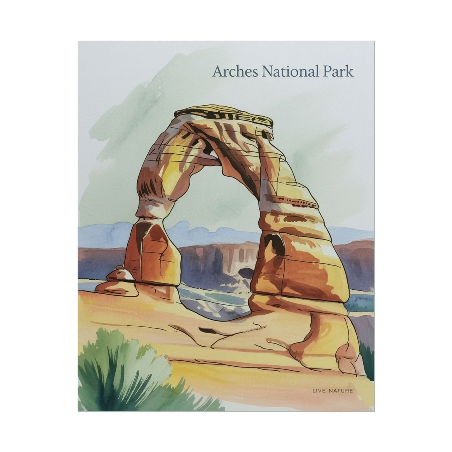 Delicate Arch Watercolor Print Arches National Park