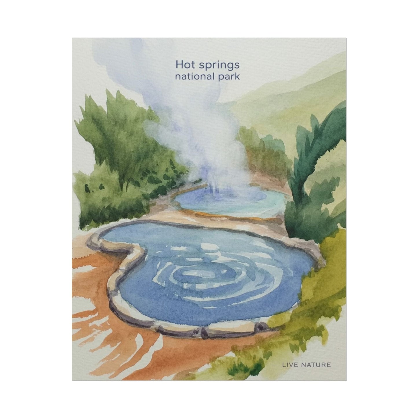 Hot Springs National Park Watercolor Print
