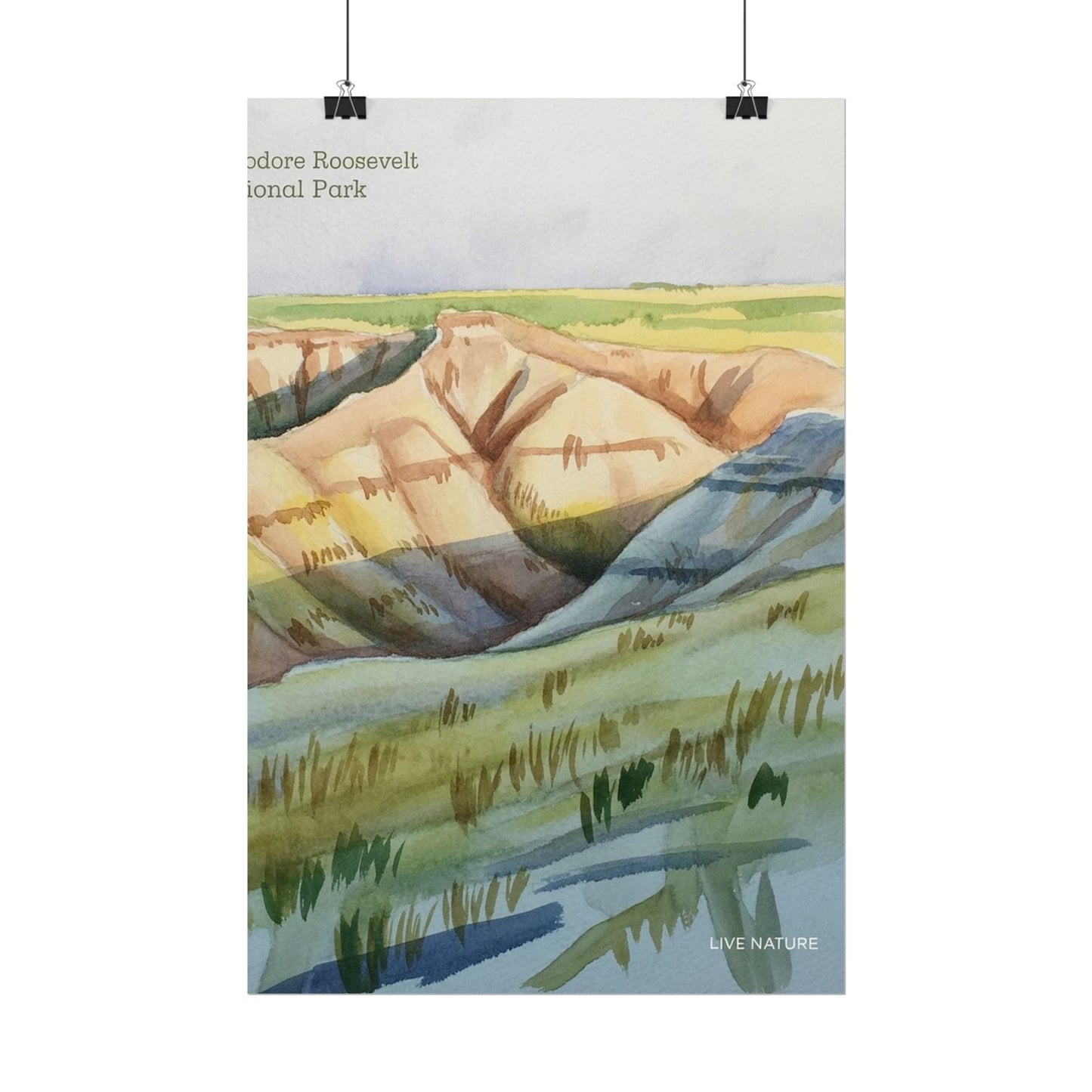 Theodore Roosevelt National Park Watercolor Poster Print