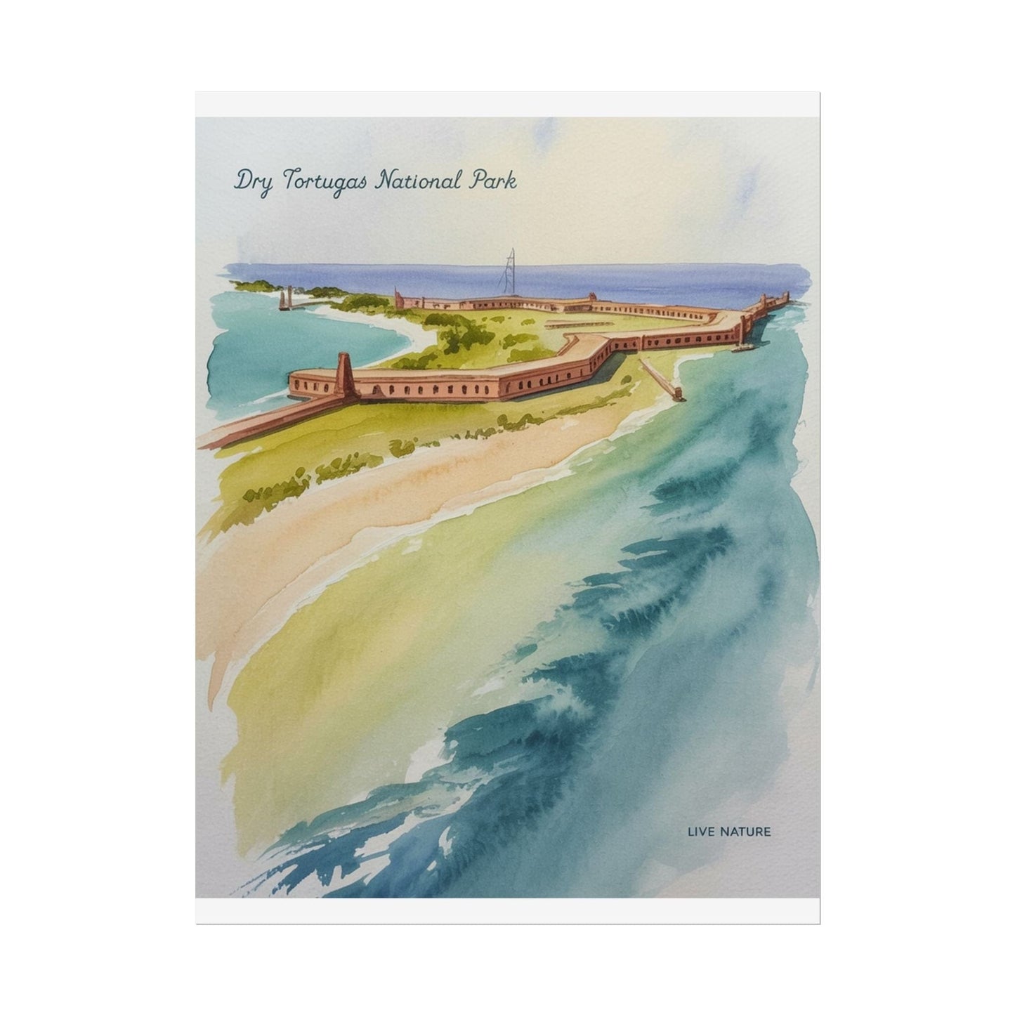 Dry Tortugas National Park Watercolor Print Poster