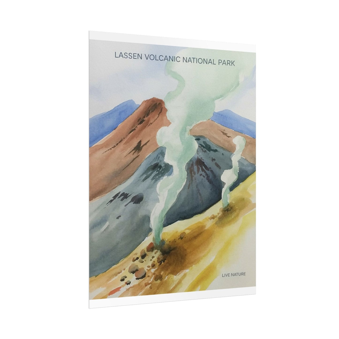 Lassen Volcanic National Park Watercolor Print