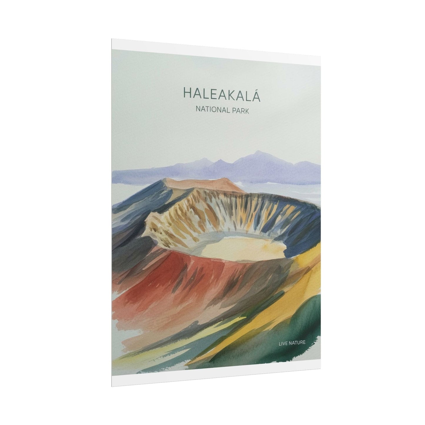 Haleakalā National Park Crater Watercolor Poster