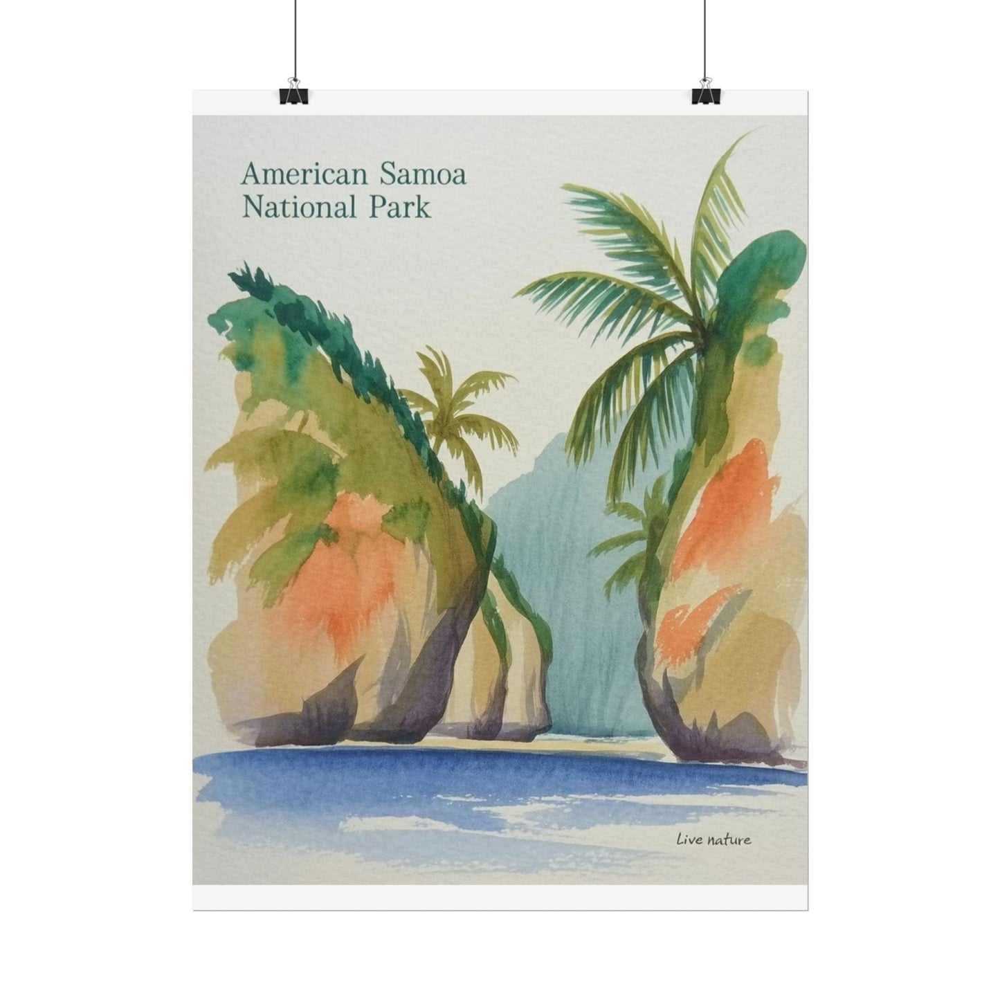 American Samoa National Park Watercolor Poster Print