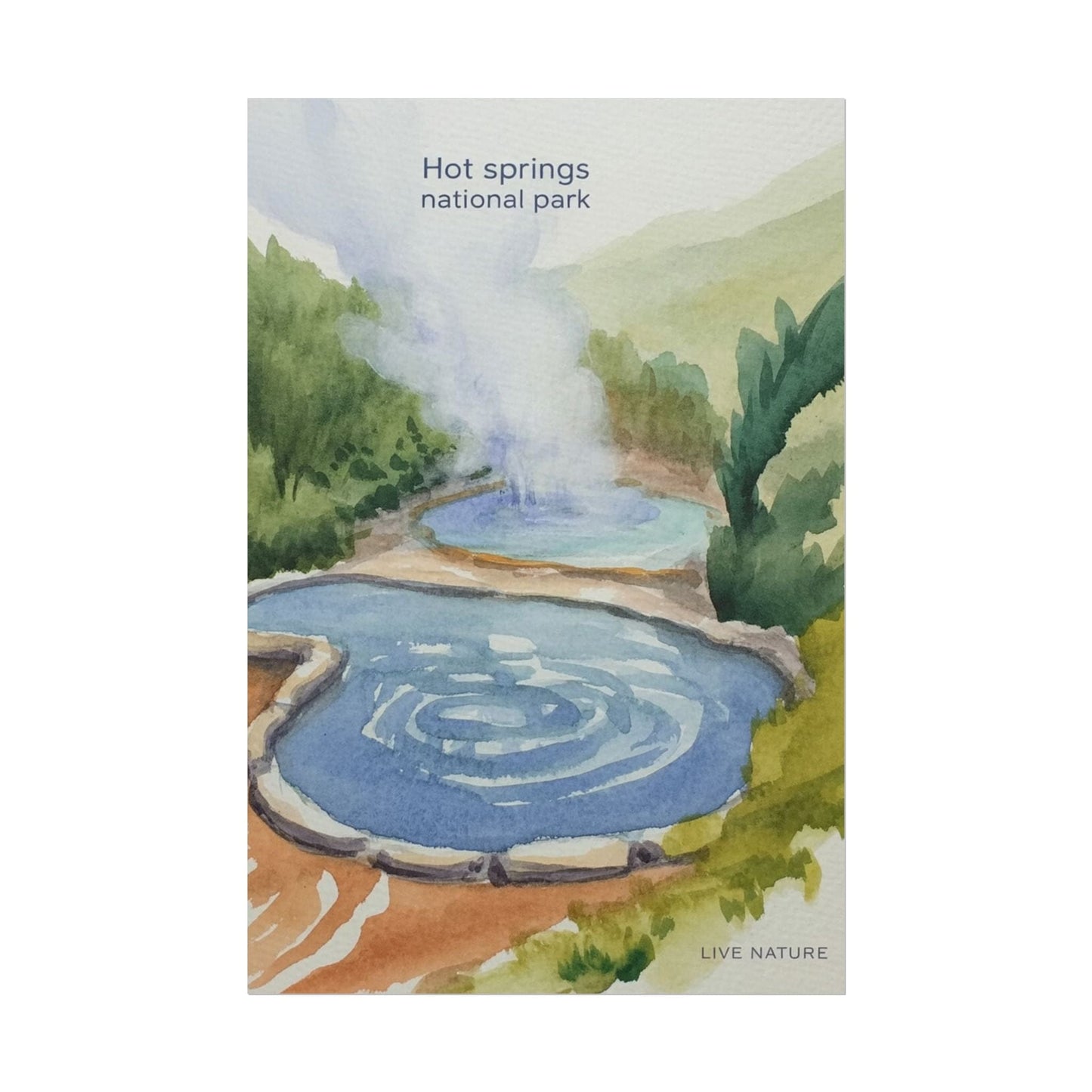 Hot Springs National Park Watercolor Print