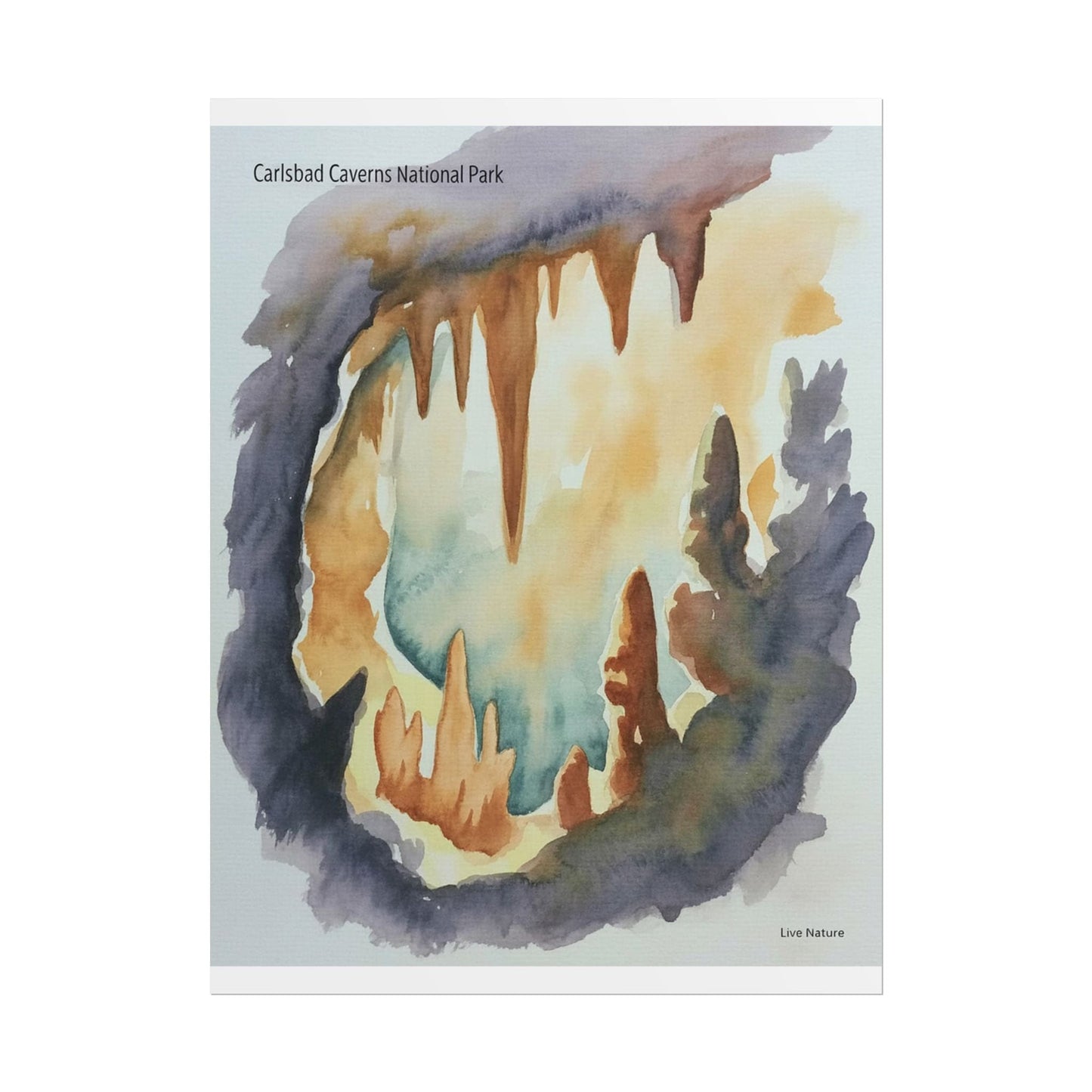 Carlsbad Caverns Watercolor Print Fine Art Poster