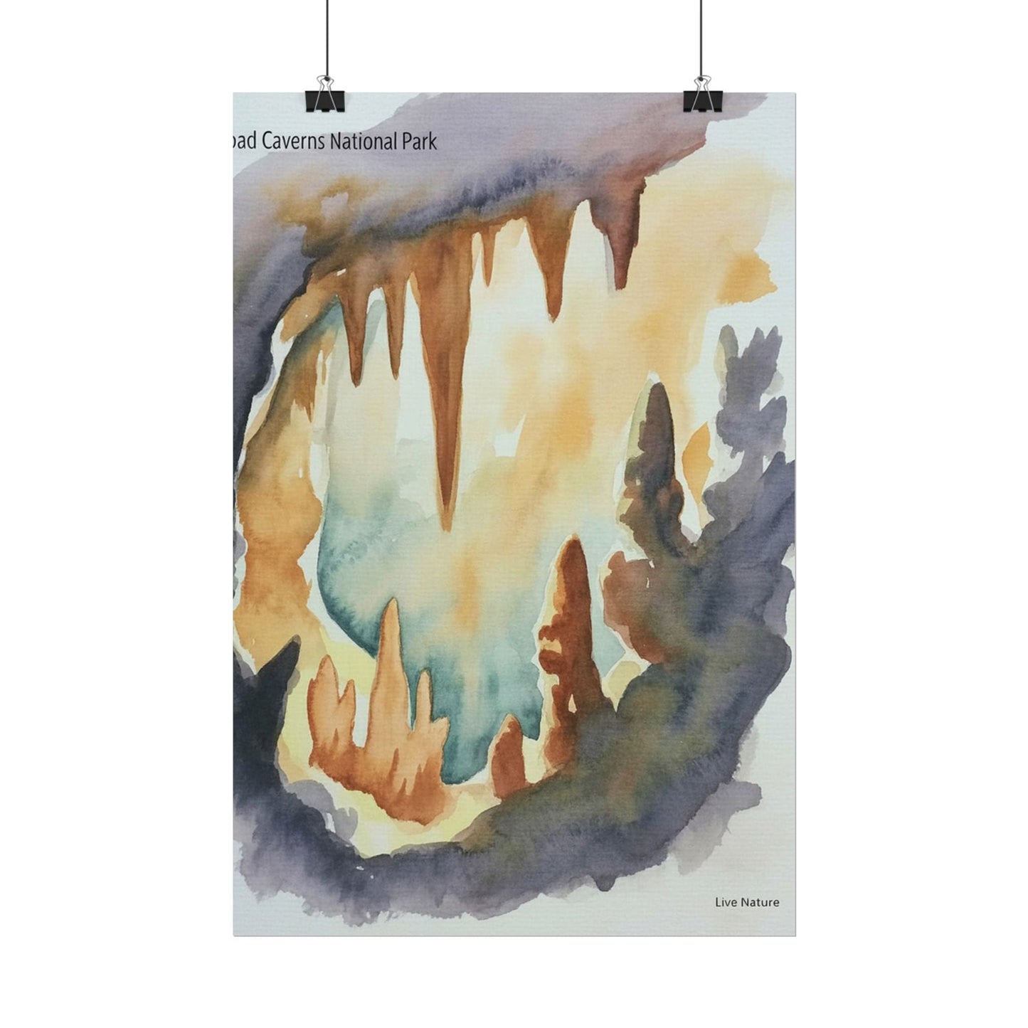 Carlsbad Caverns Watercolor Print Fine Art Poster