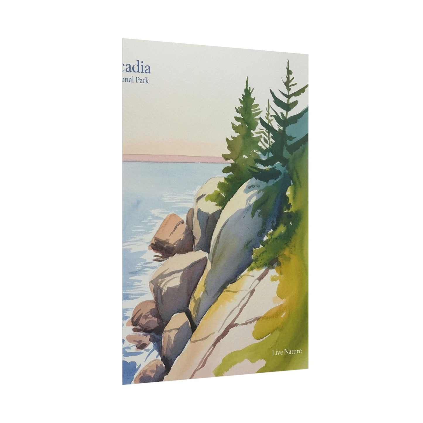 Acadia National Park Coastal Watercolor Art Print