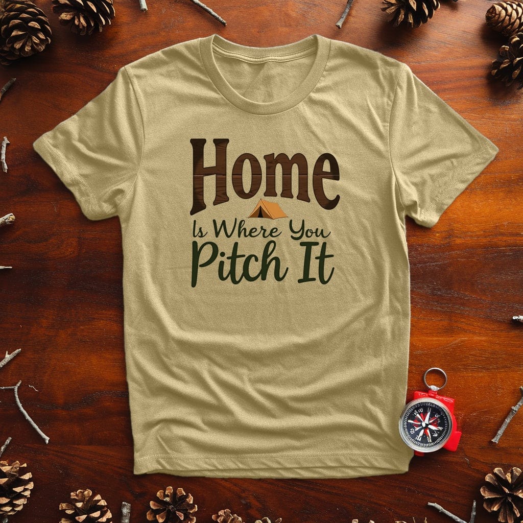 "Home Is Where You Pitch It" Camping T-Shirt - Live Nature