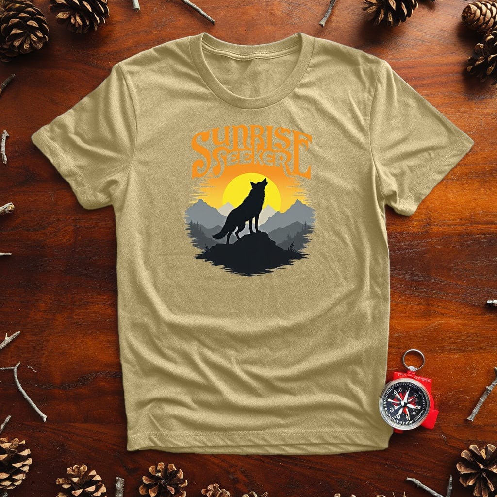 Sunrise Seeker Wolf T-Shirt – Adventure-Inspired Graphic Tee - Live Nature