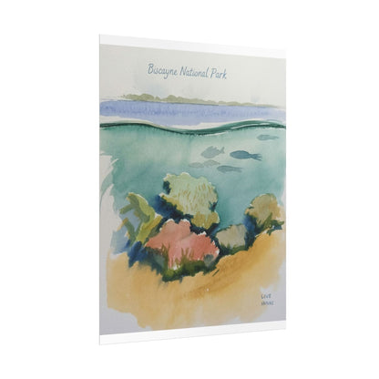Biscayne National Park Underwater Watercolor Print