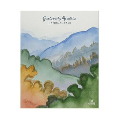Great Smoky Mountains Watercolor Art Print Poster