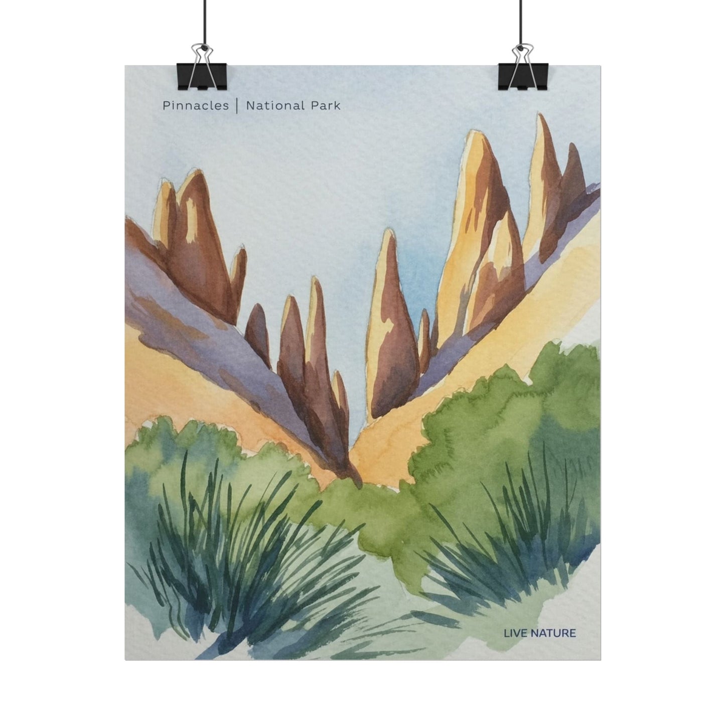 Pinnacles National Park Watercolor Art Print