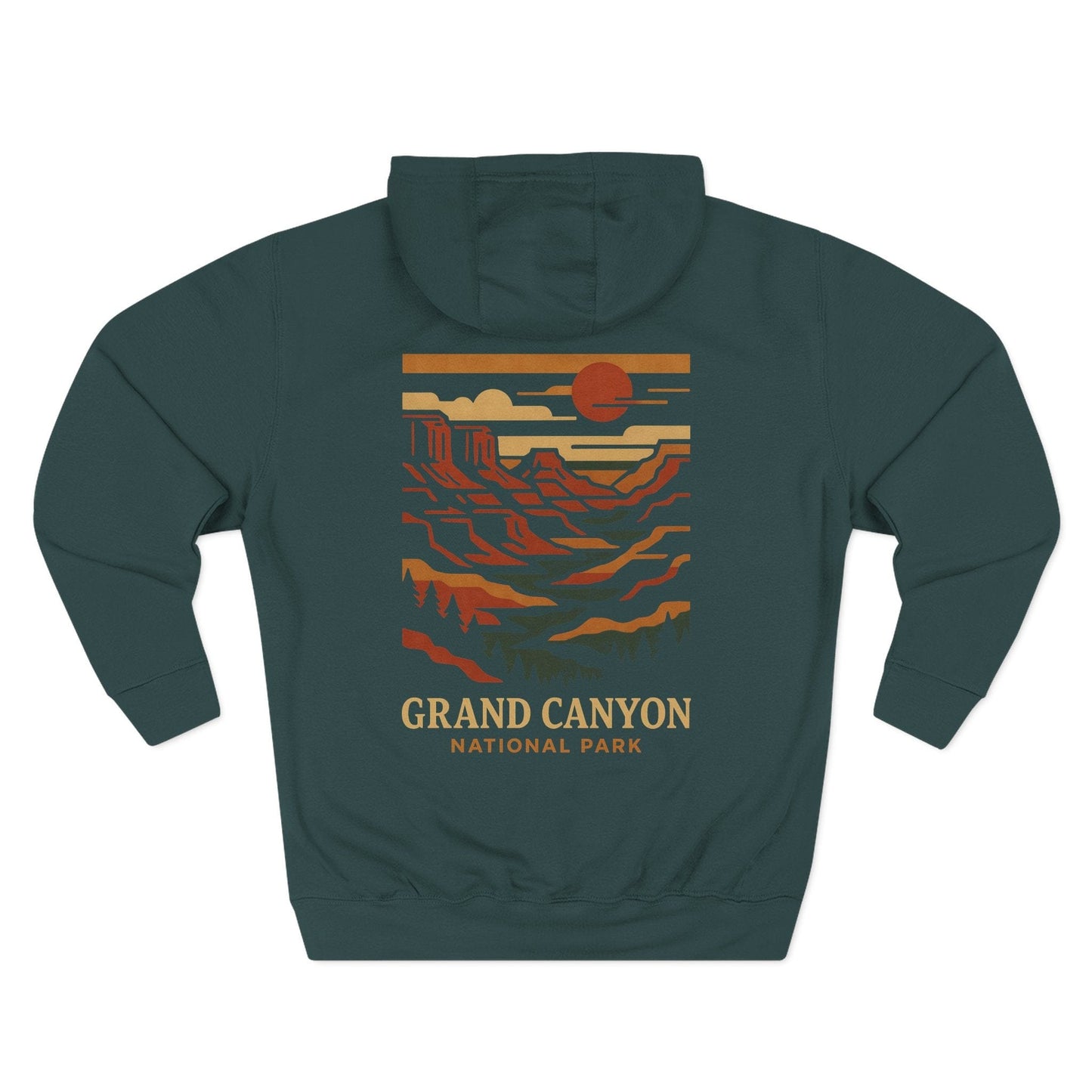Three-Panel Fleece Hoodie - grand canyon nation (Front+Back) - Three-Panel Fleece Hoodie